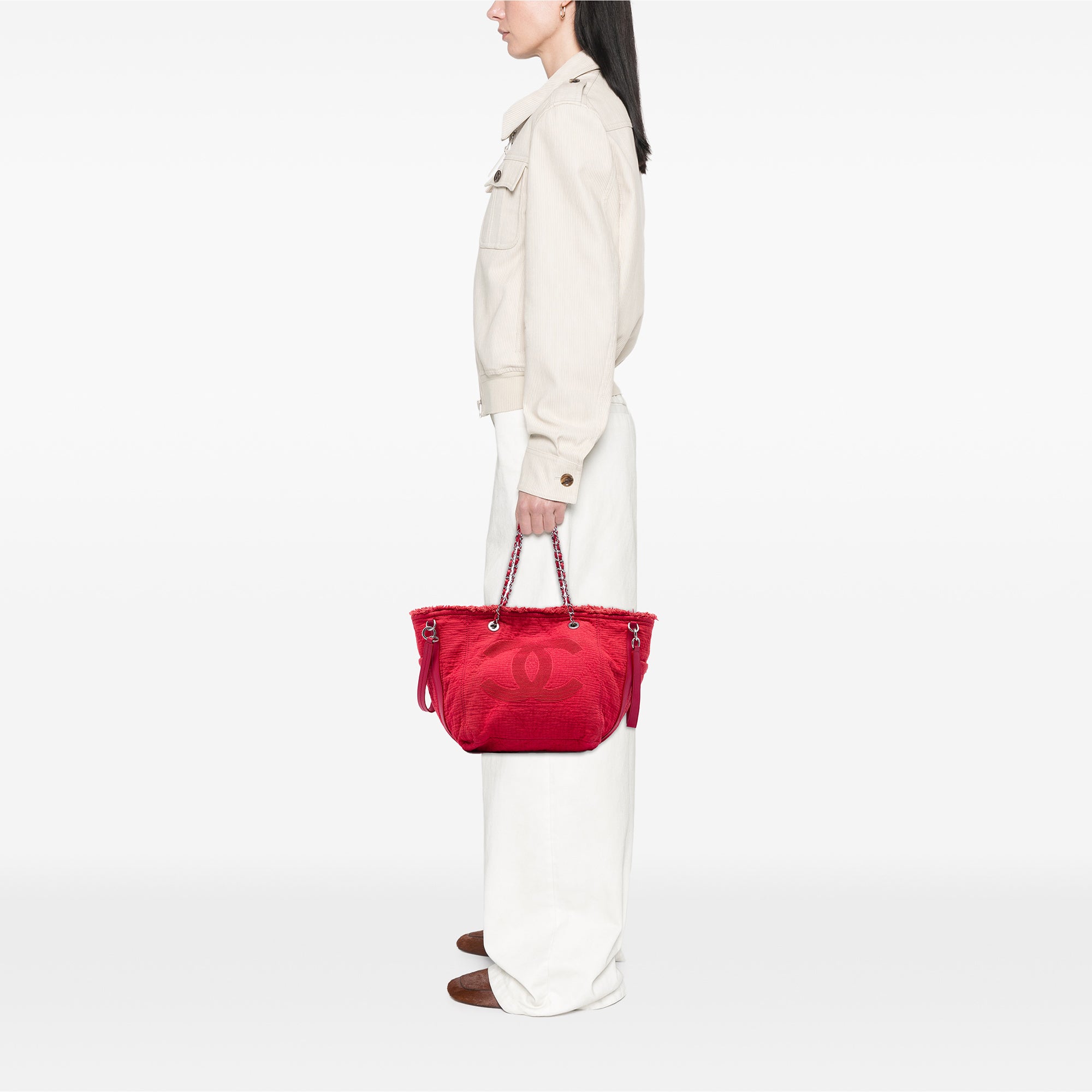 Chanel CC Fringe Canvas Tote - image 5