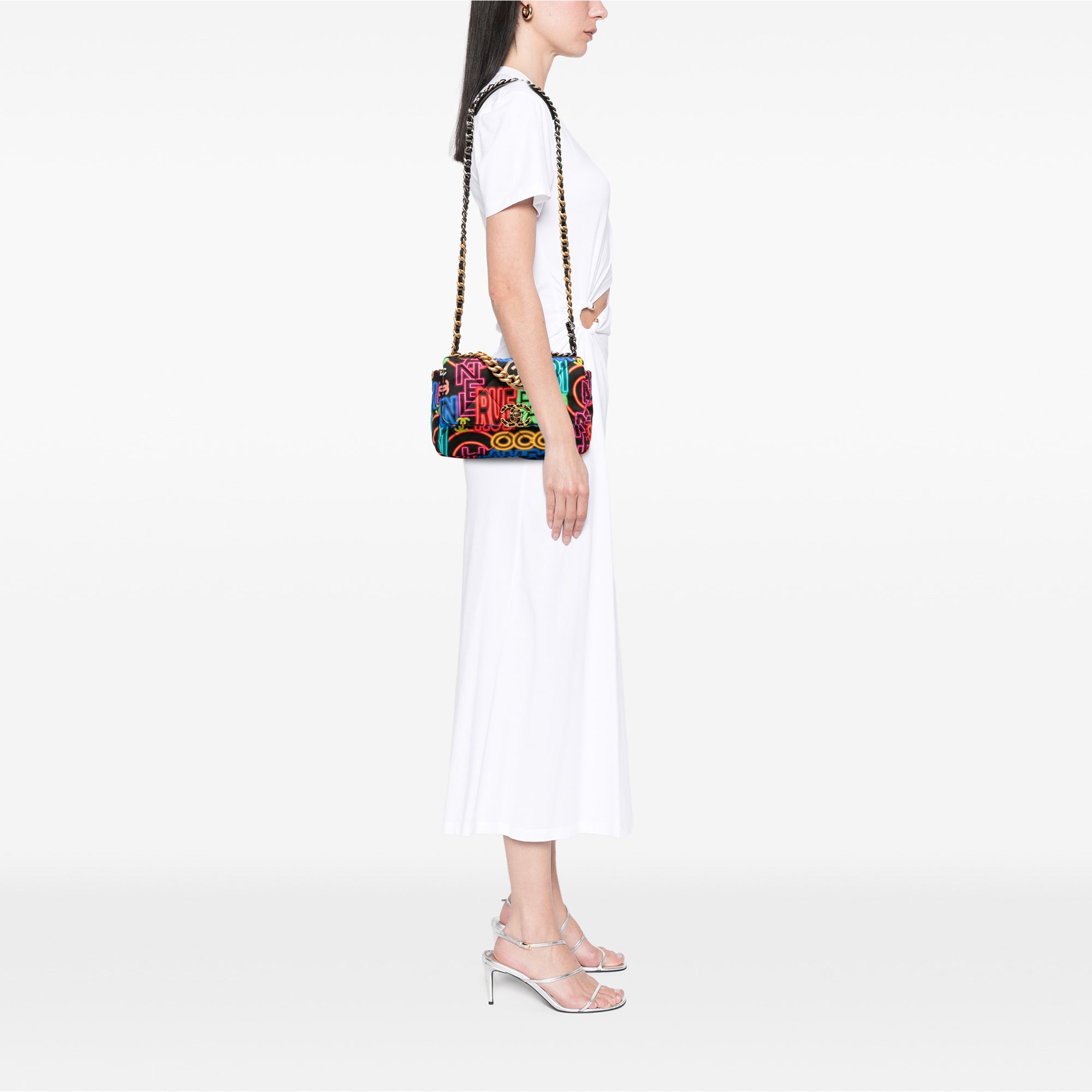 Chanel Printed Nylon Graffiti 19 Wallet on Chain - image 8
