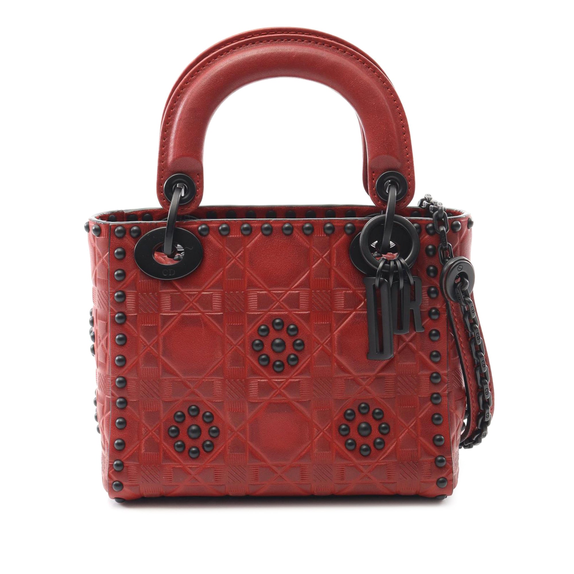 Dior Mini Embossed Calfskin Cannage Studded Flower Lady Dior - image 1