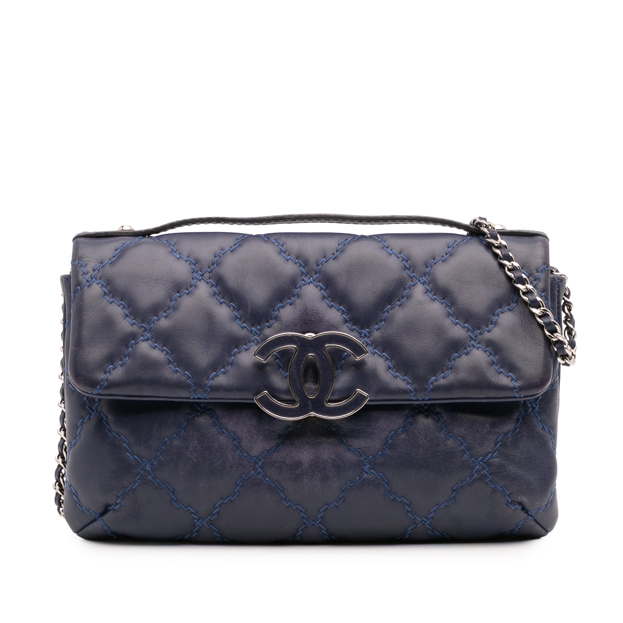 Chanel Mini Lambskin Double Stitch Hamptons Flap - image 1