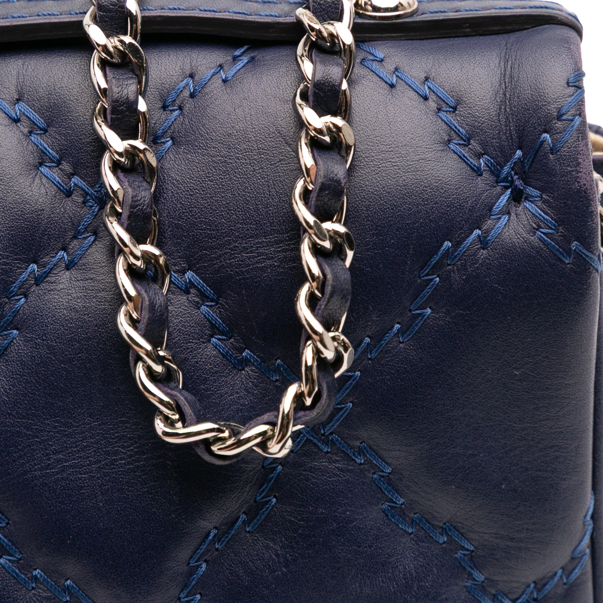 Chanel Mini Lambskin Double Stitch Hamptons Flap - image 6