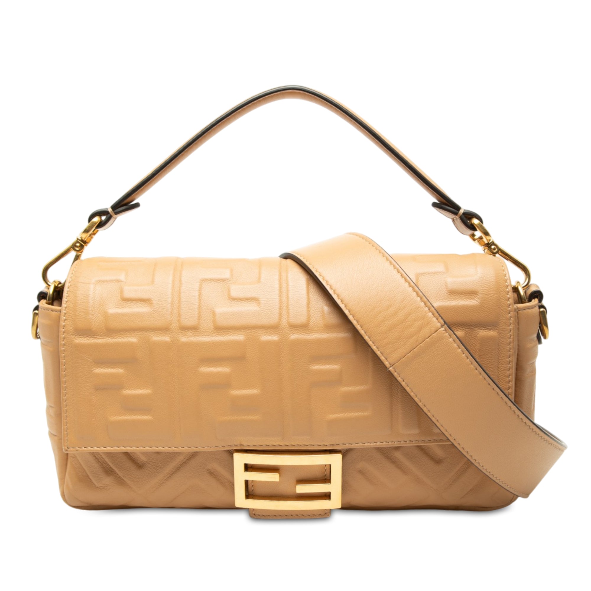 Fendi Zucca Embossed Leather Baguette Satchel - image 1