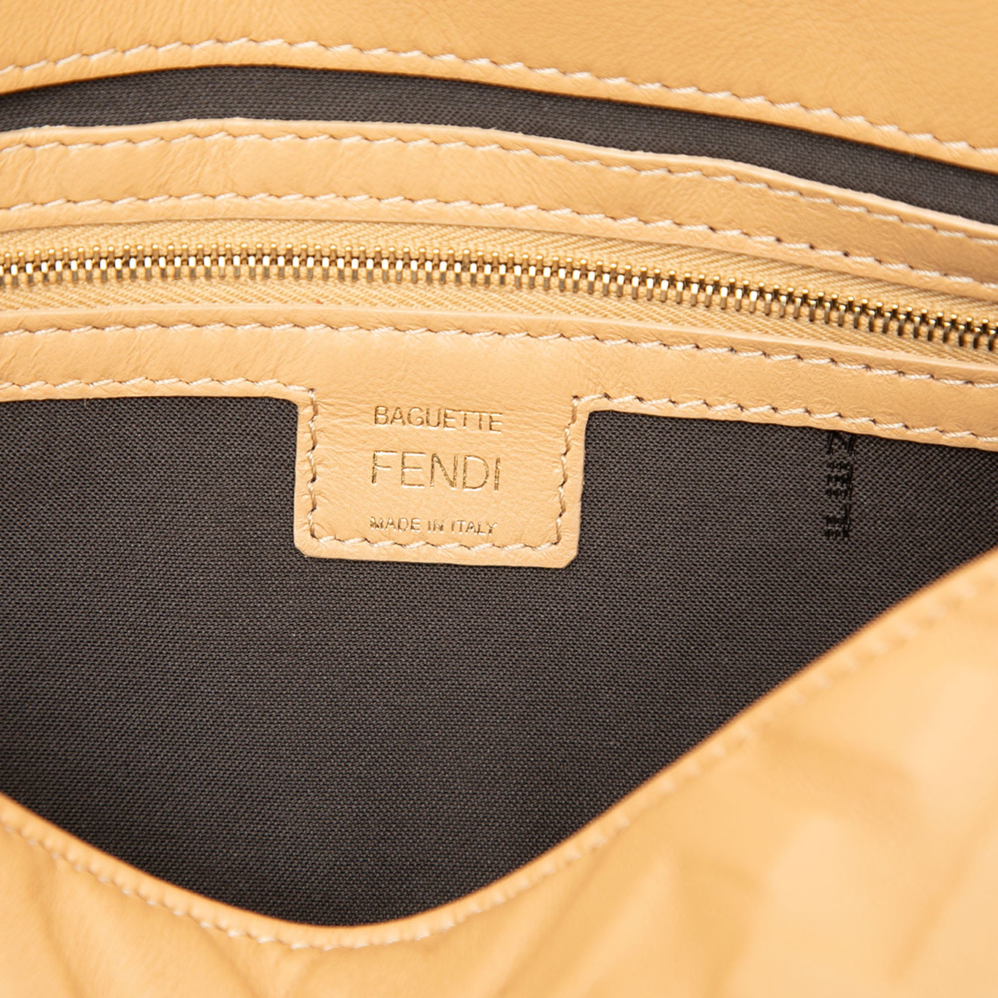 Fendi Zucca Embossed Leather Baguette Satchel - image 5
