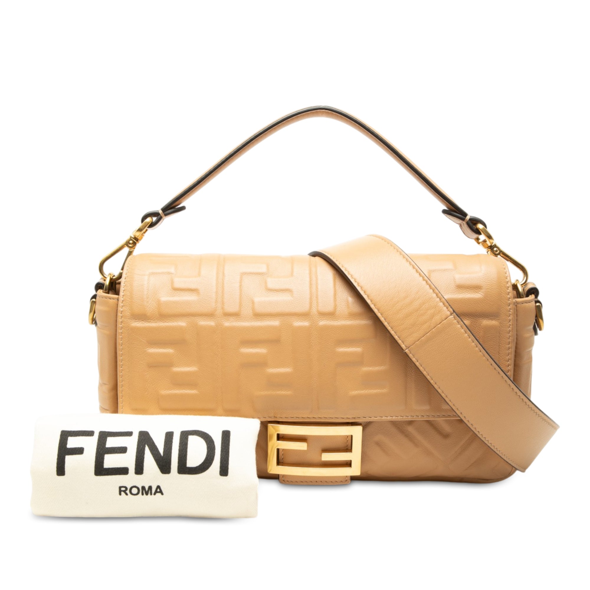 Fendi Zucca Embossed Leather Baguette Satchel - image 7