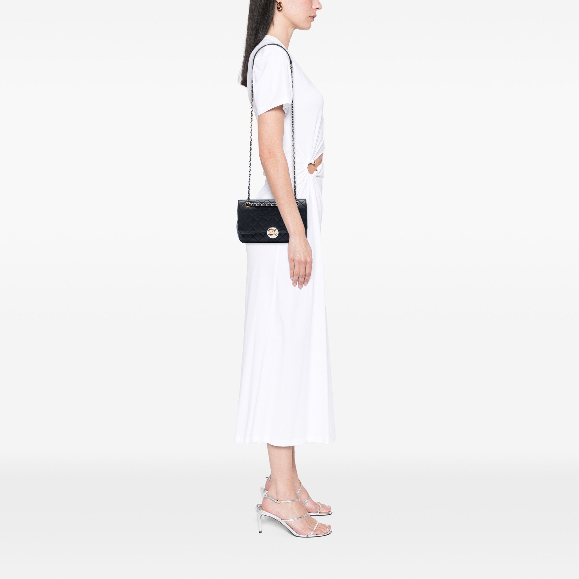 Chanel Quilted Lambskin Turn and Lock Flap - image 5