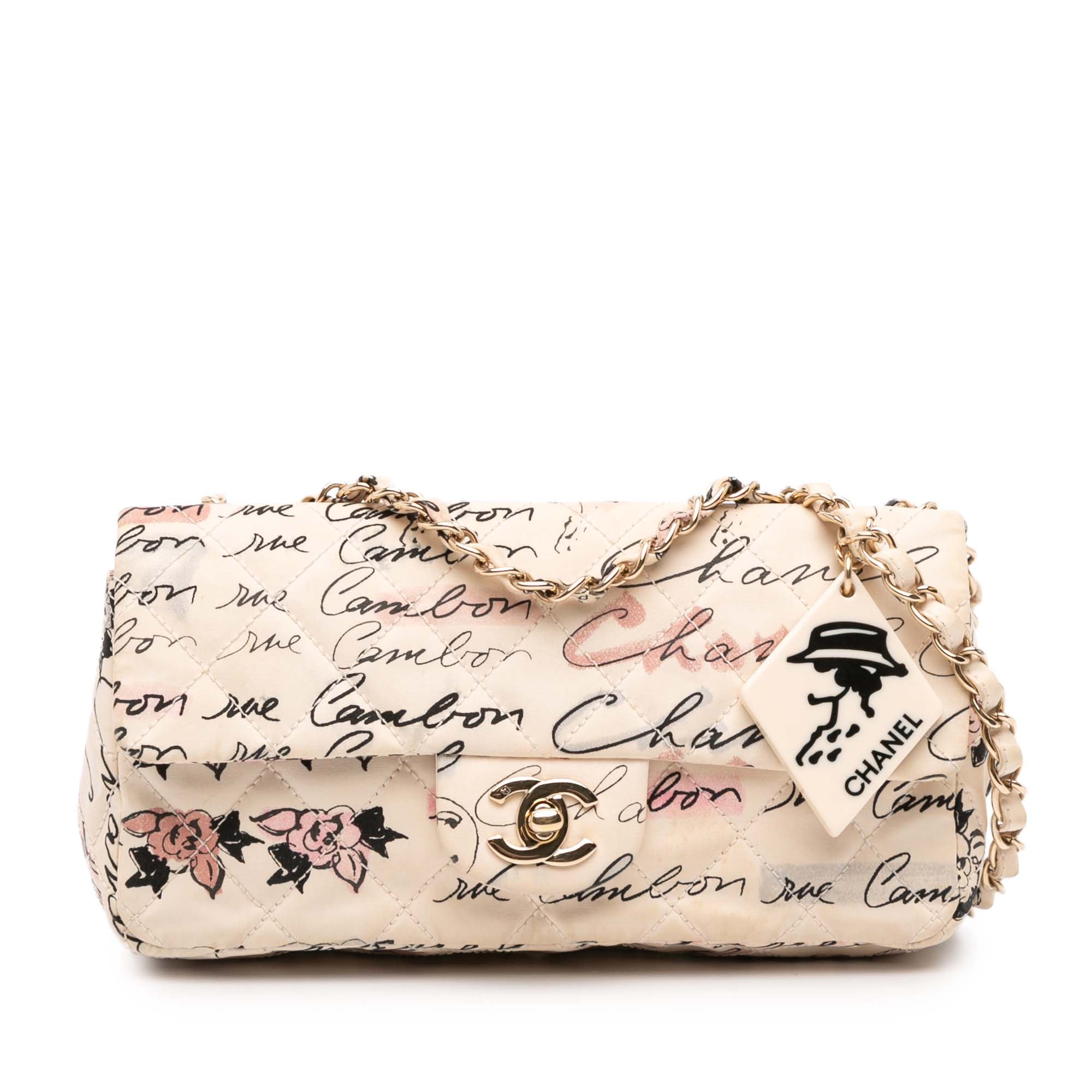 Chanel Small Quilted Nylon Printed Rue Cambon Flap - image 1