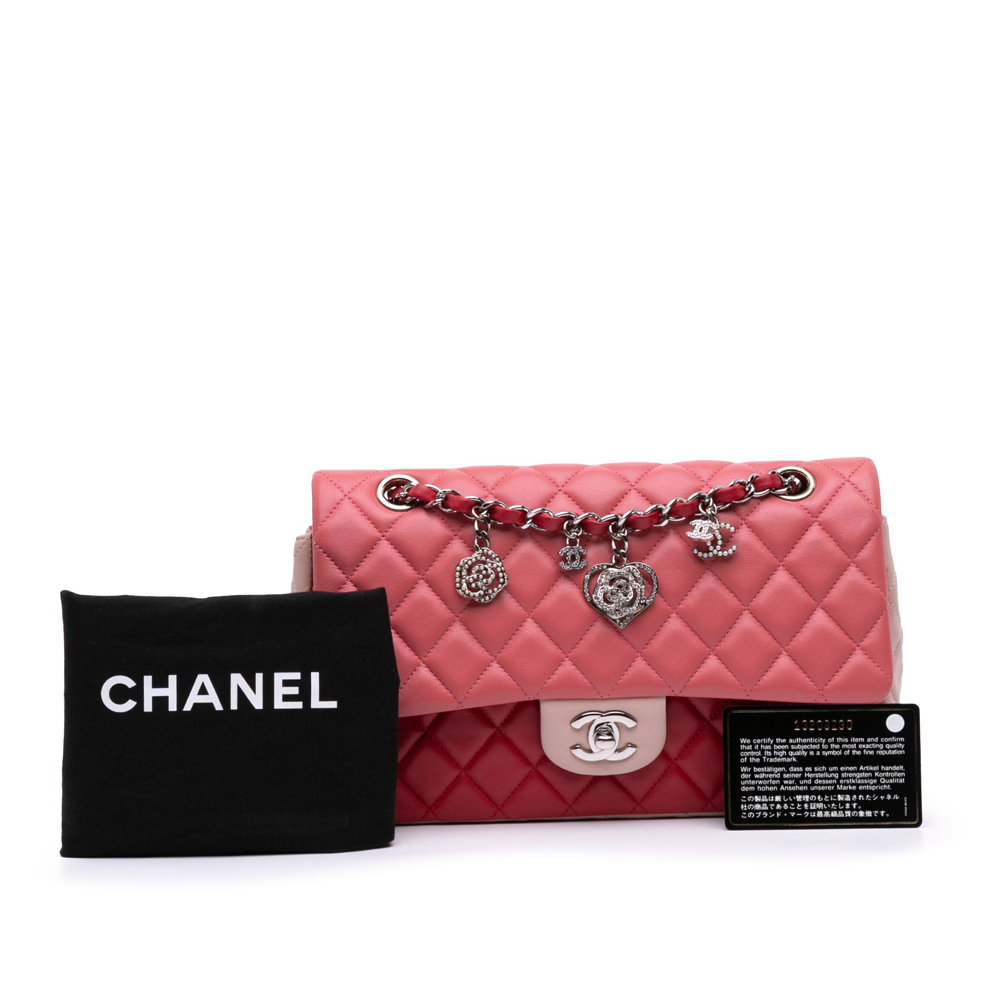 Chanel Medium Classic Tricolor Lambskin Valentines Heart Charms Single Flap - image 11