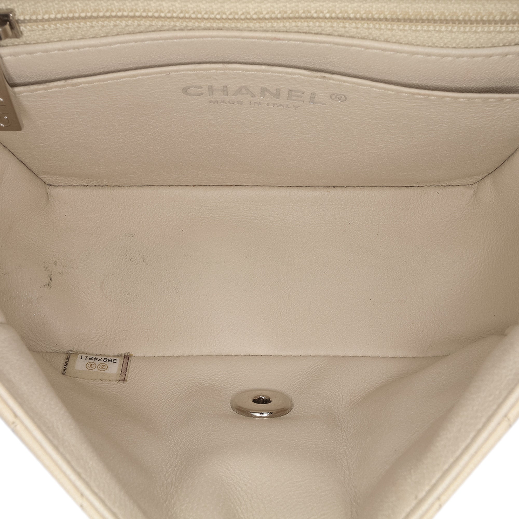 Chanel Mini Square Classic Chevron Lambskin Single Flap - image 4
