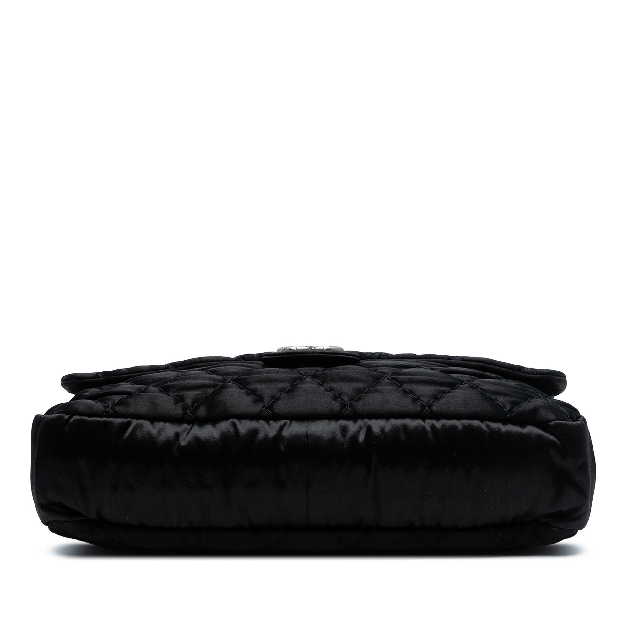 Chanel Extra Large CC Quilted Satin Single Flap - image 2