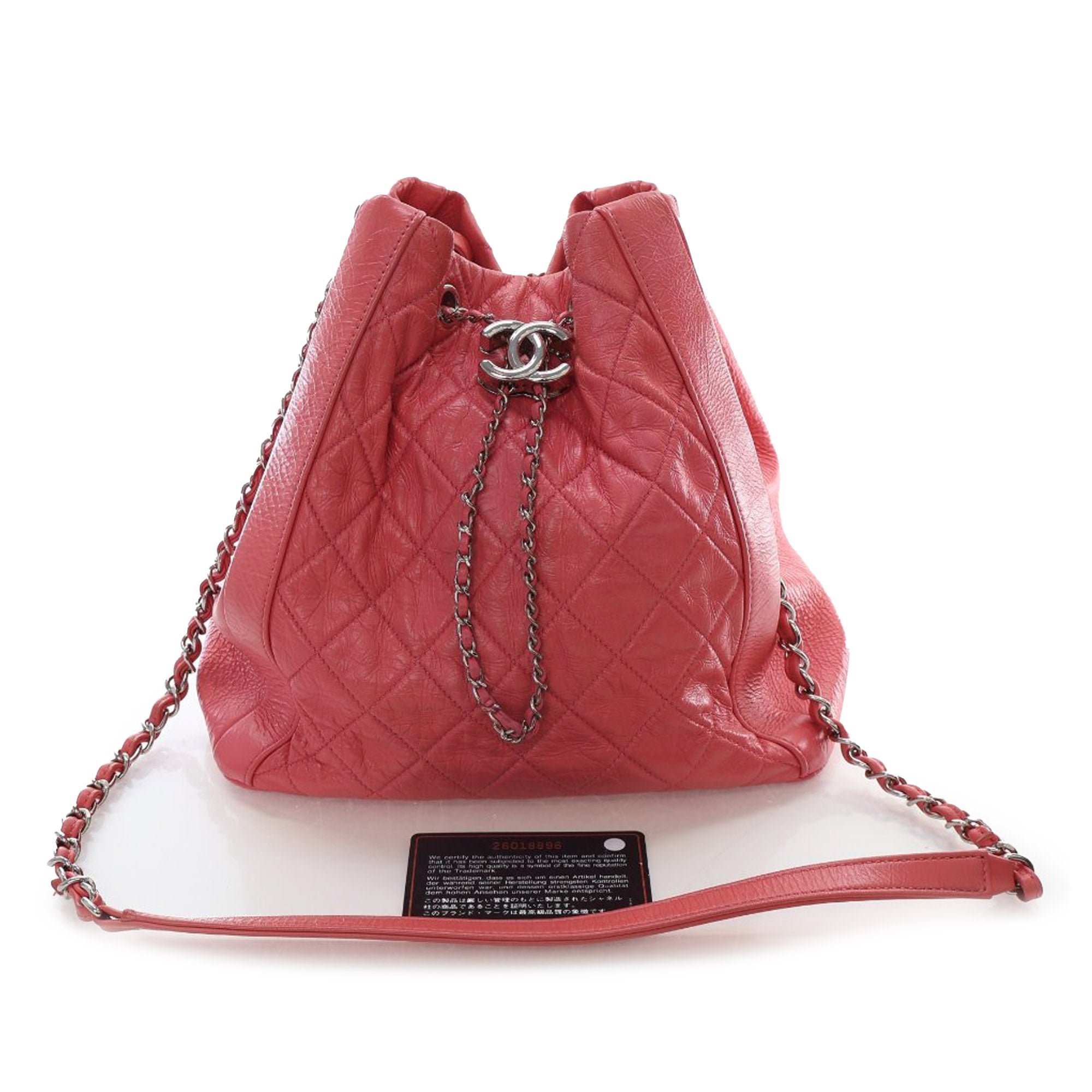 Chanel CC Quilted Shiny Calfskin Drawstring Bucket Bag - image 15
