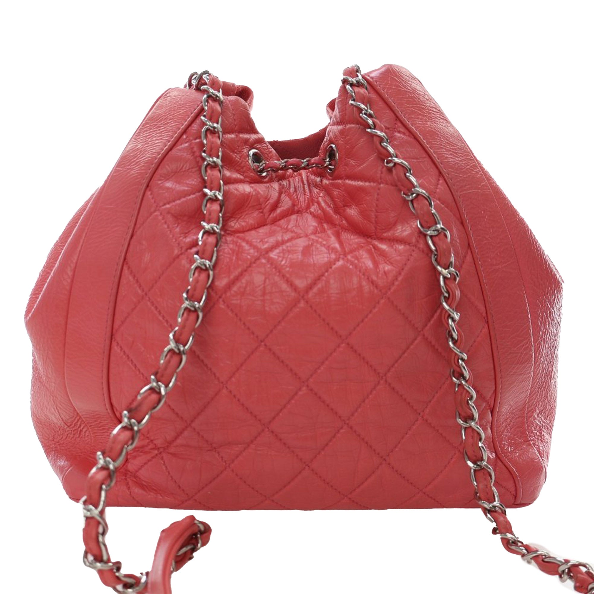 Chanel CC Quilted Shiny Calfskin Drawstring Bucket Bag - image 2