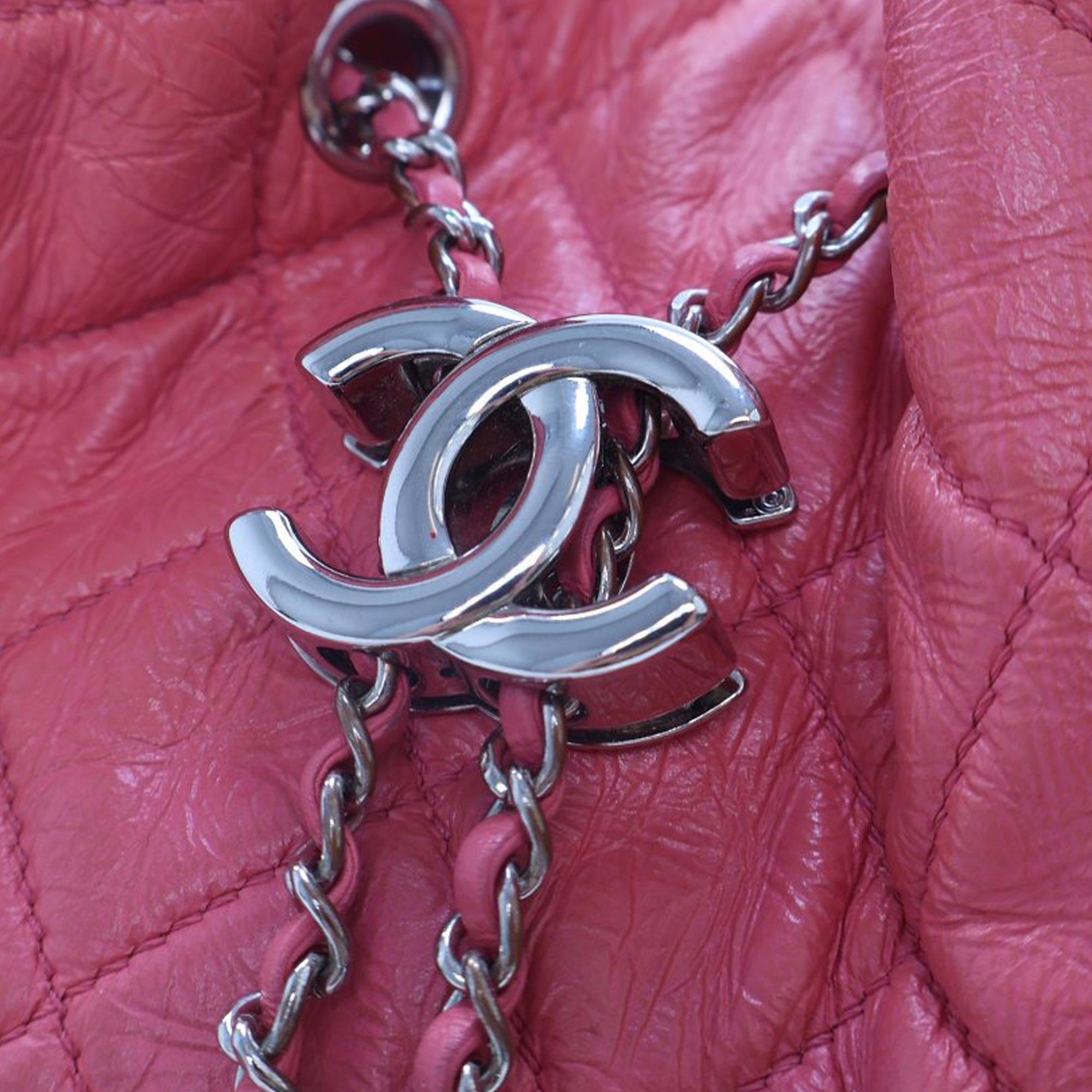 Chanel CC Quilted Shiny Calfskin Drawstring Bucket Bag - image 5