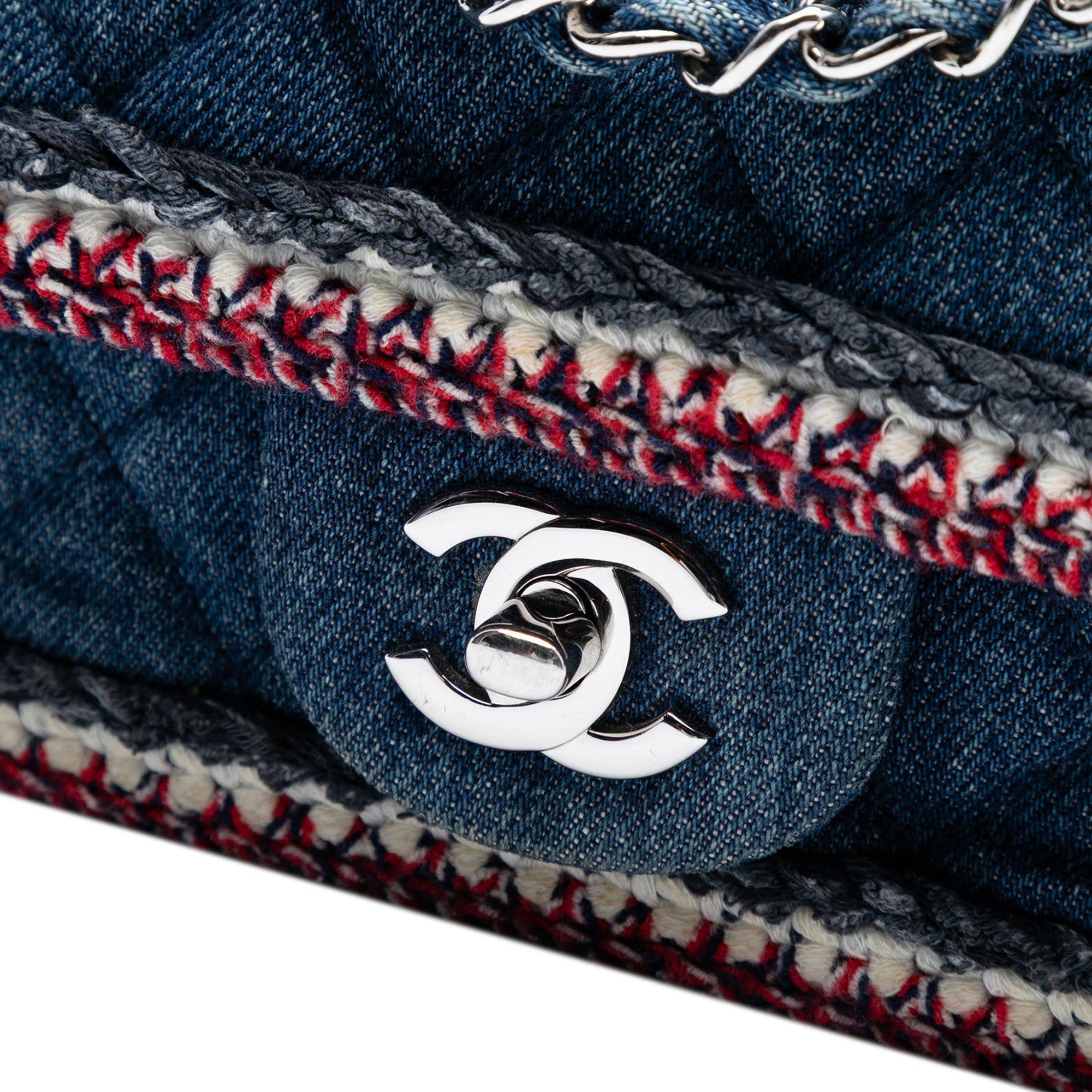 Chanel Mini Rectangular Classic Denim Braided Single Flap - image 6