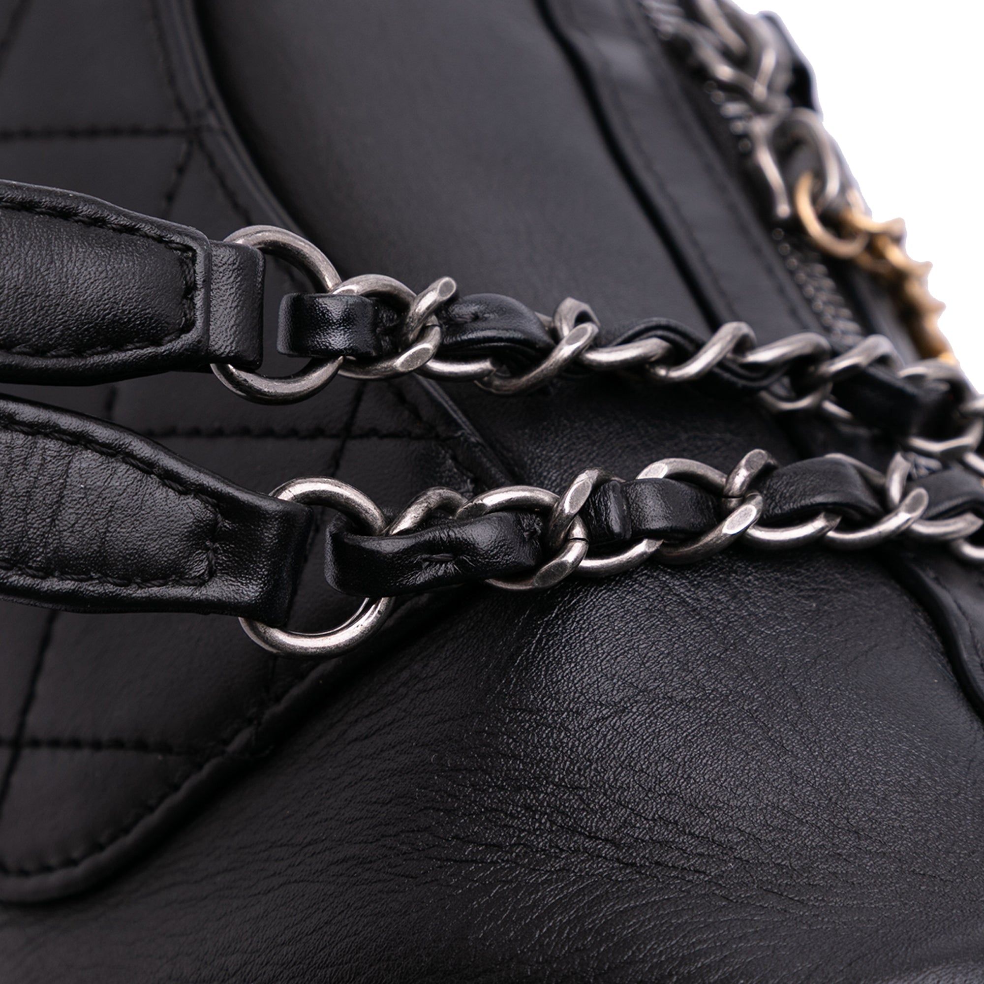 Chanel Calfskin Signature Chain Signe Bowling Bag - image 12