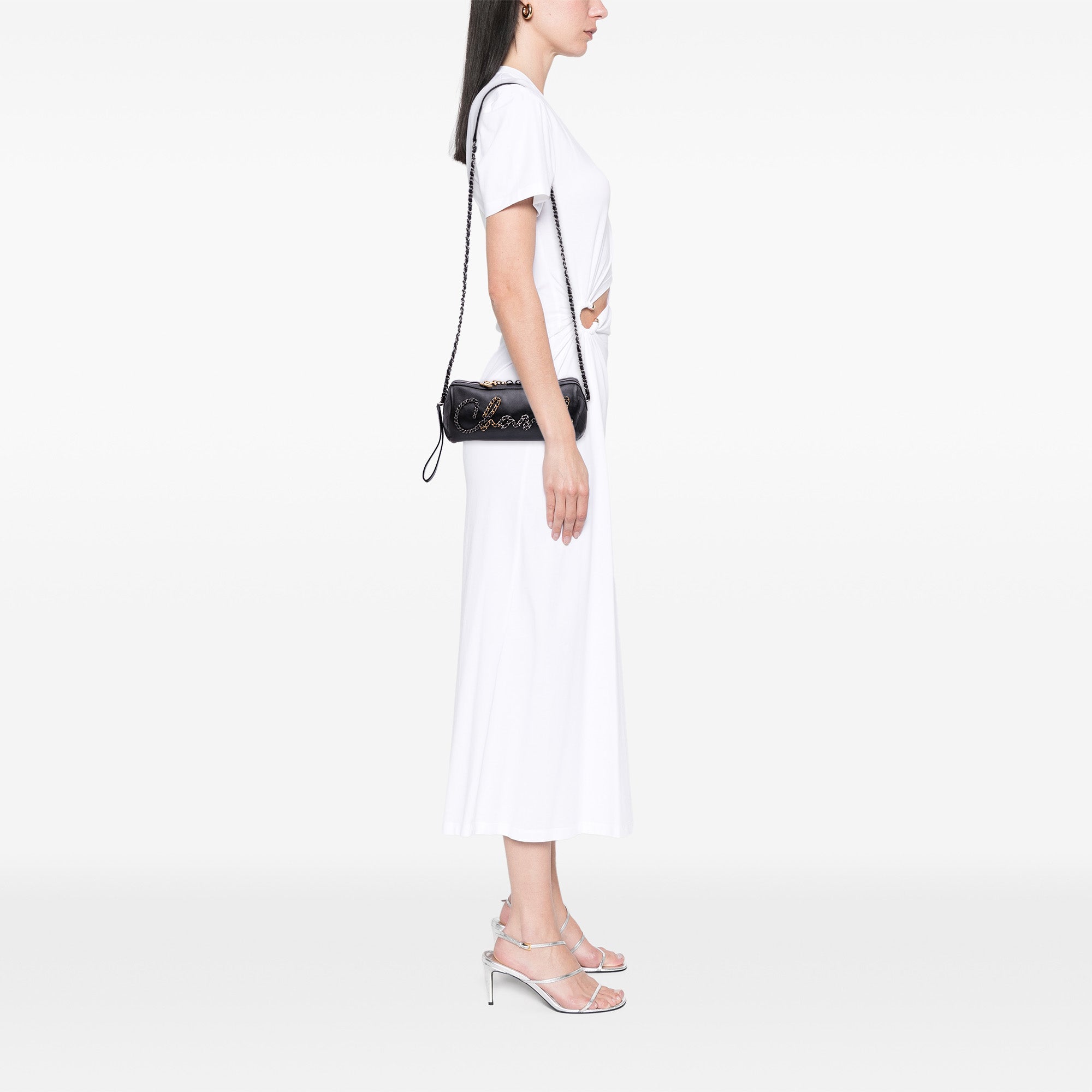 Chanel Calfskin Signature Chain Signe Bowling Bag - image 13