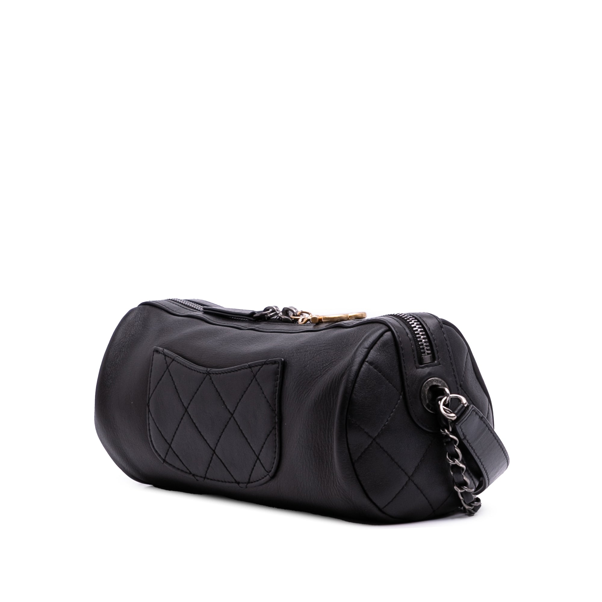 Chanel Calfskin Signature Chain Signe Bowling Bag - image 2