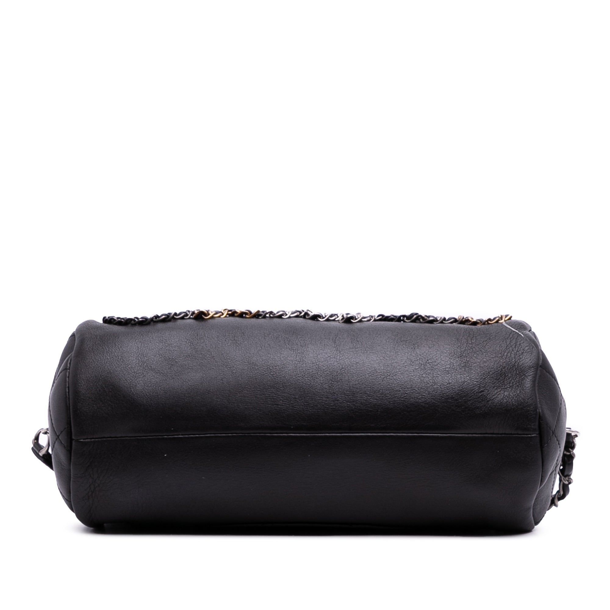 Chanel Calfskin Signature Chain Signe Bowling Bag - image 3