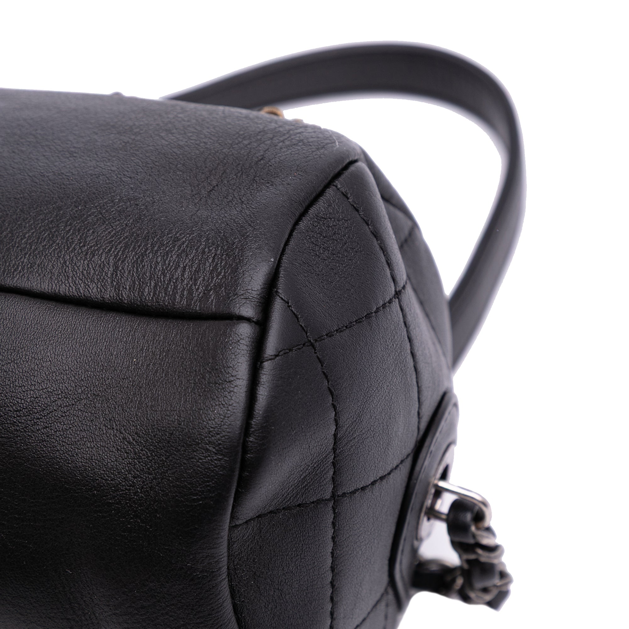 Chanel Calfskin Signature Chain Signe Bowling Bag - image 8