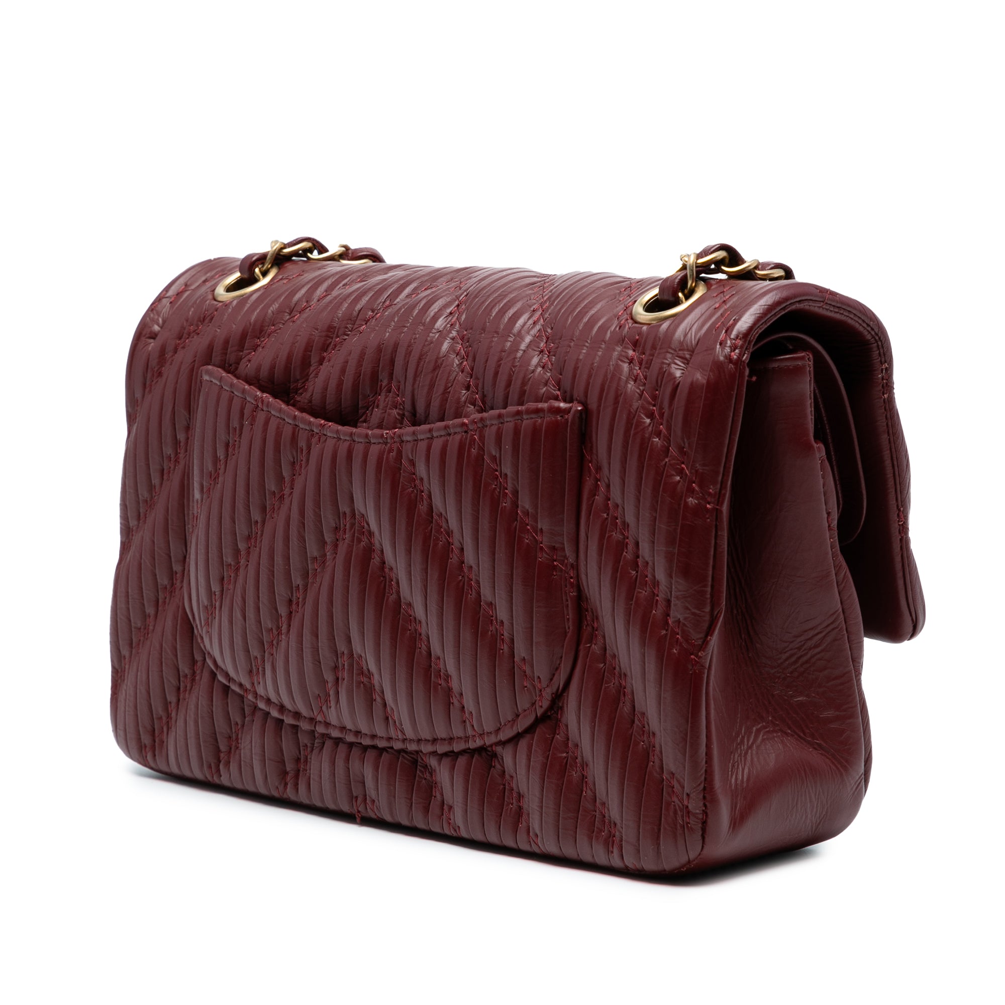 Chanel Medium Classic Chevron Calfskin Pleated Double Flap - image 2
