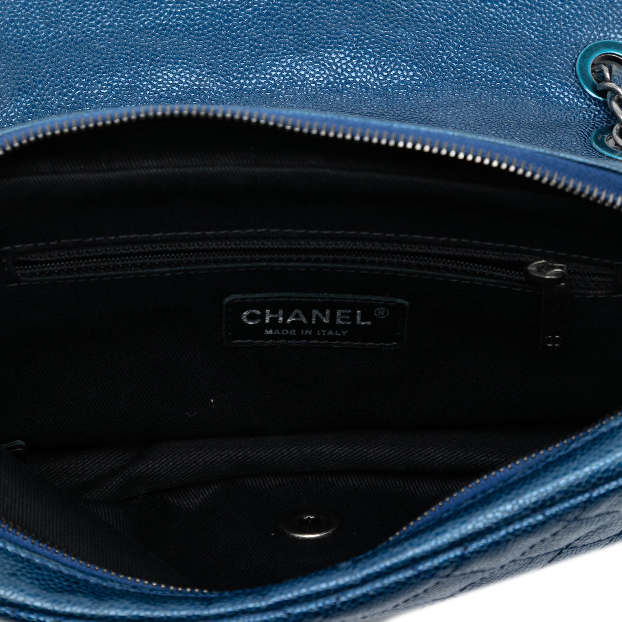 Chanel Medium Quilted Iridescent Caviar Easy Flap - image 4