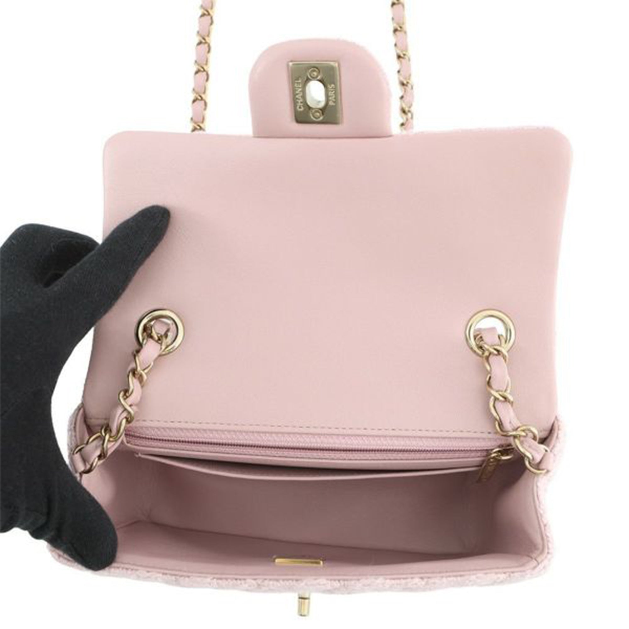 Chanel Mini Classic Rectangular Tweed Single Flap - image 4
