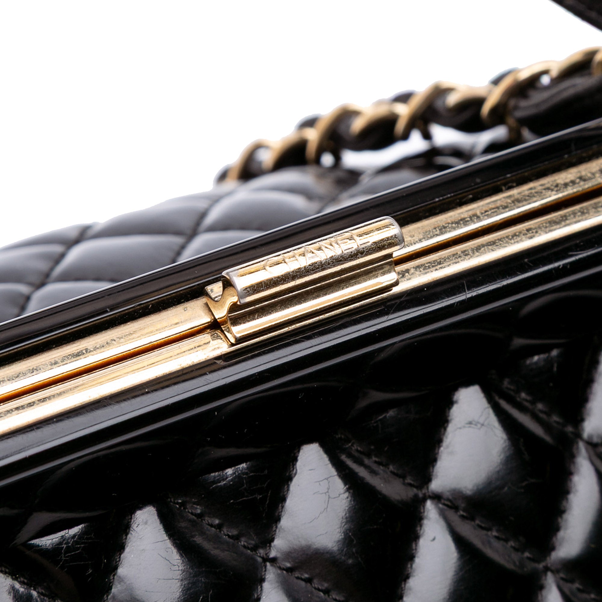 Chanel Small Quilted Glazed Calfskin Mademoiselle Frame Top Handle Bag - image 8