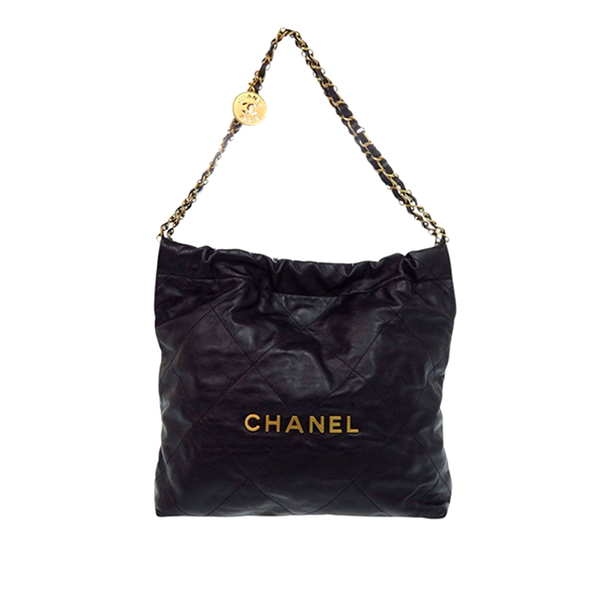 Chanel Small Quilted Shiny Calfskin 22 Handbag - image 1