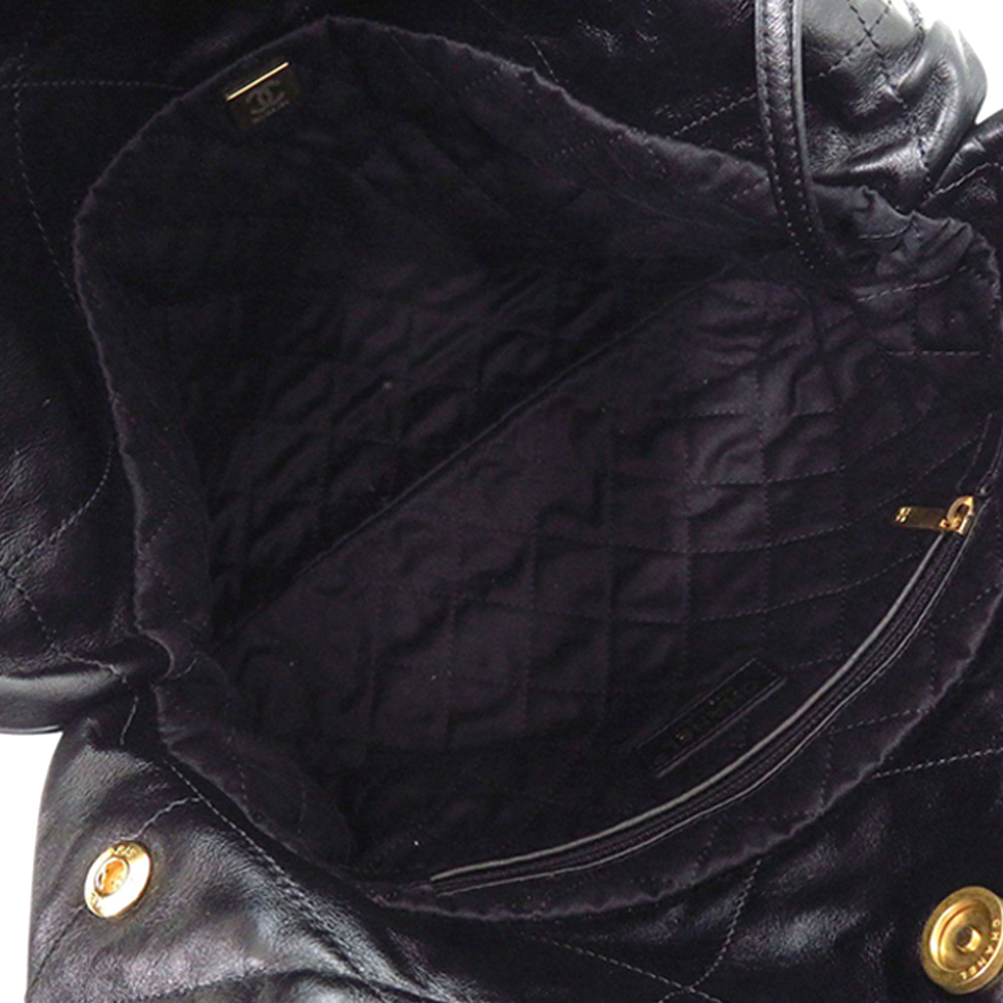 Chanel Small Quilted Shiny Calfskin 22 Handbag - image 4
