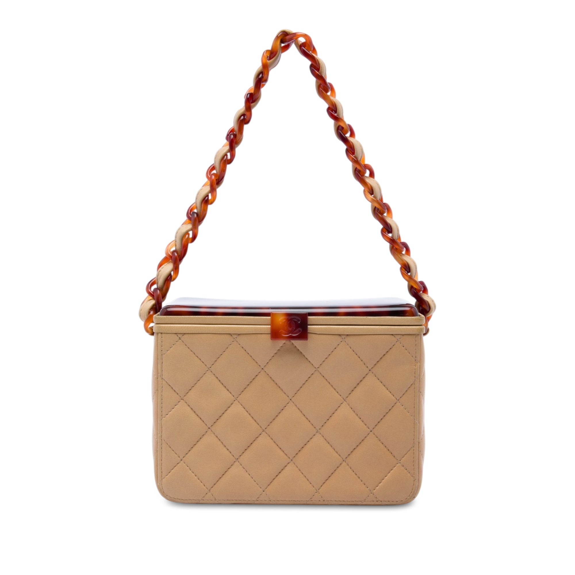 Chanel CC Quilted Lambskin Tortoiseshell Box Bag - image 1
