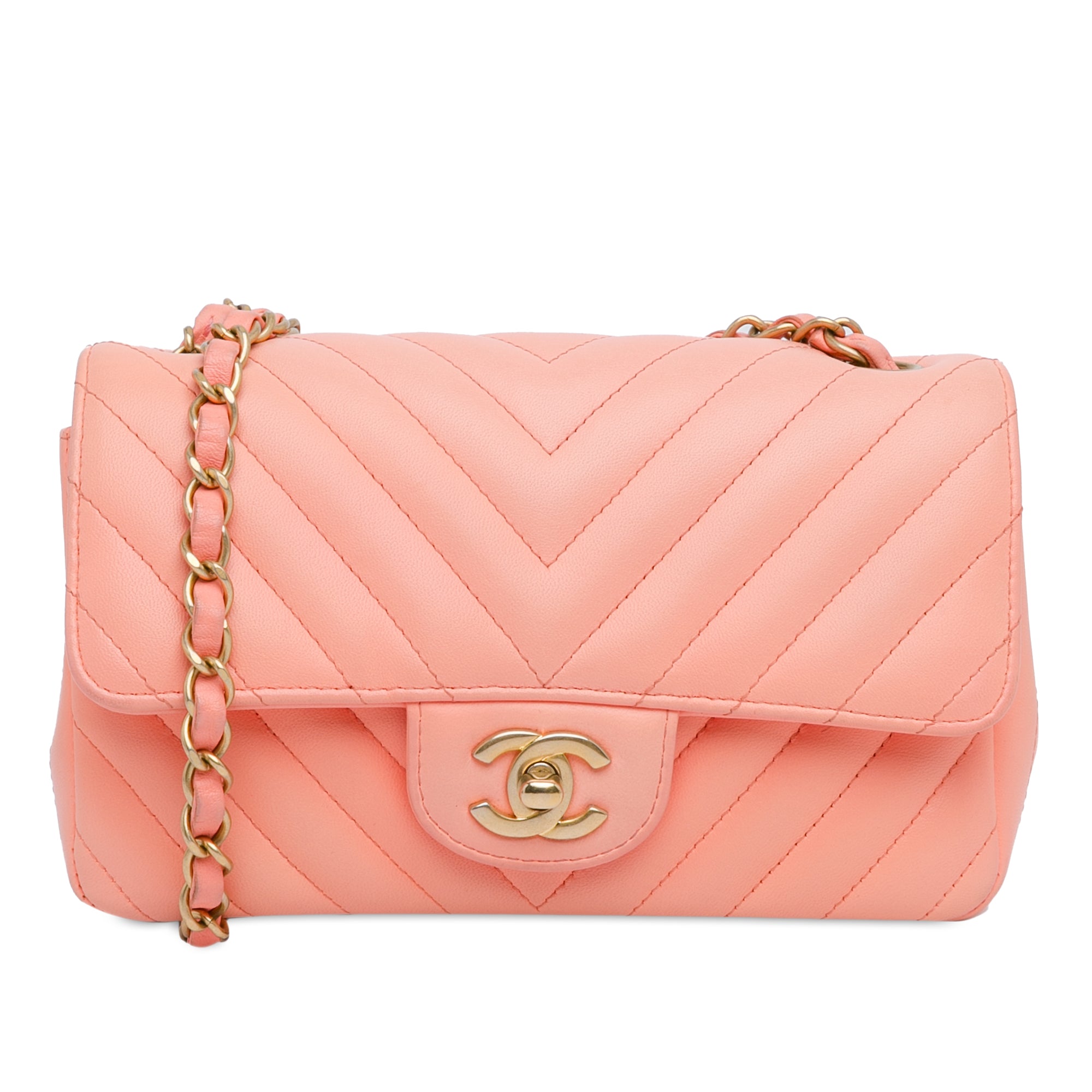 Chanel Mini Rectangular Classic Chevron Lambskin Single Flap - image 1