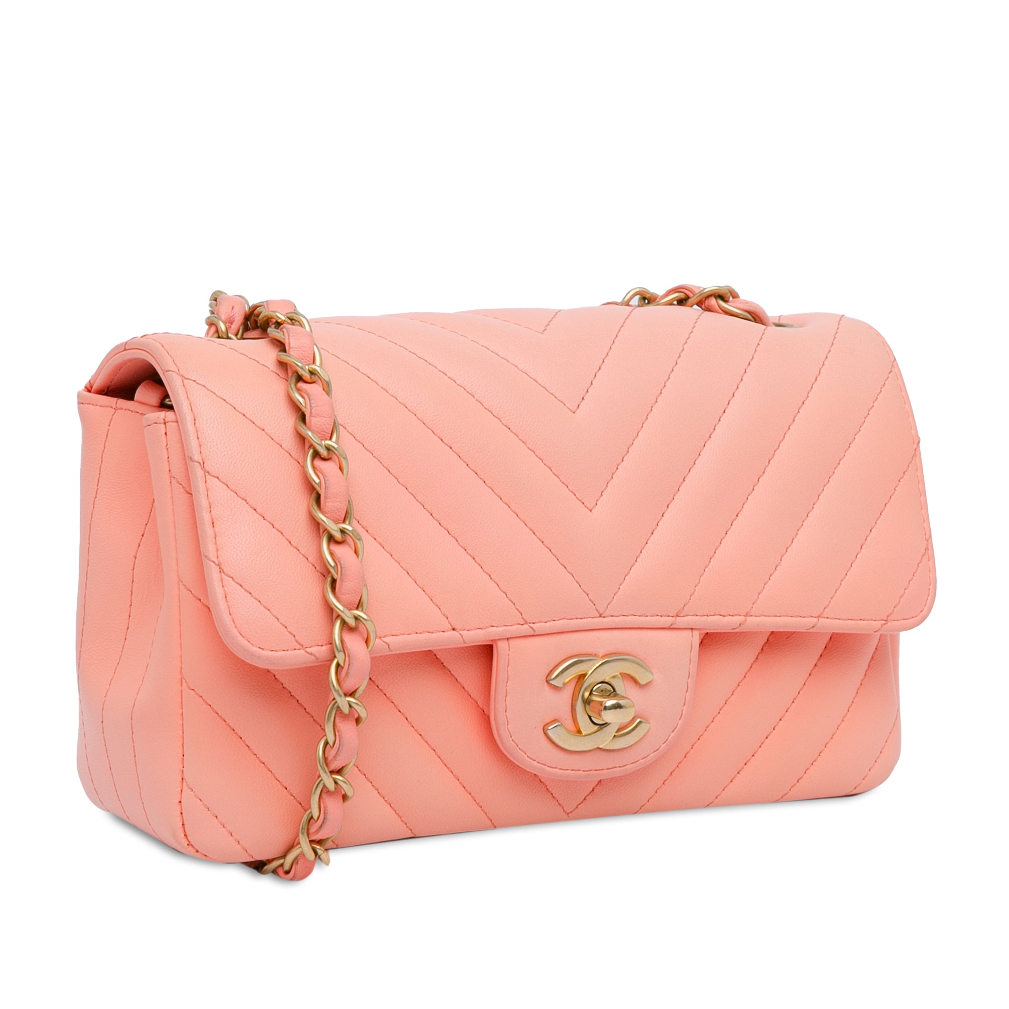 Chanel Mini Rectangular Classic Chevron Lambskin Single Flap - image 2