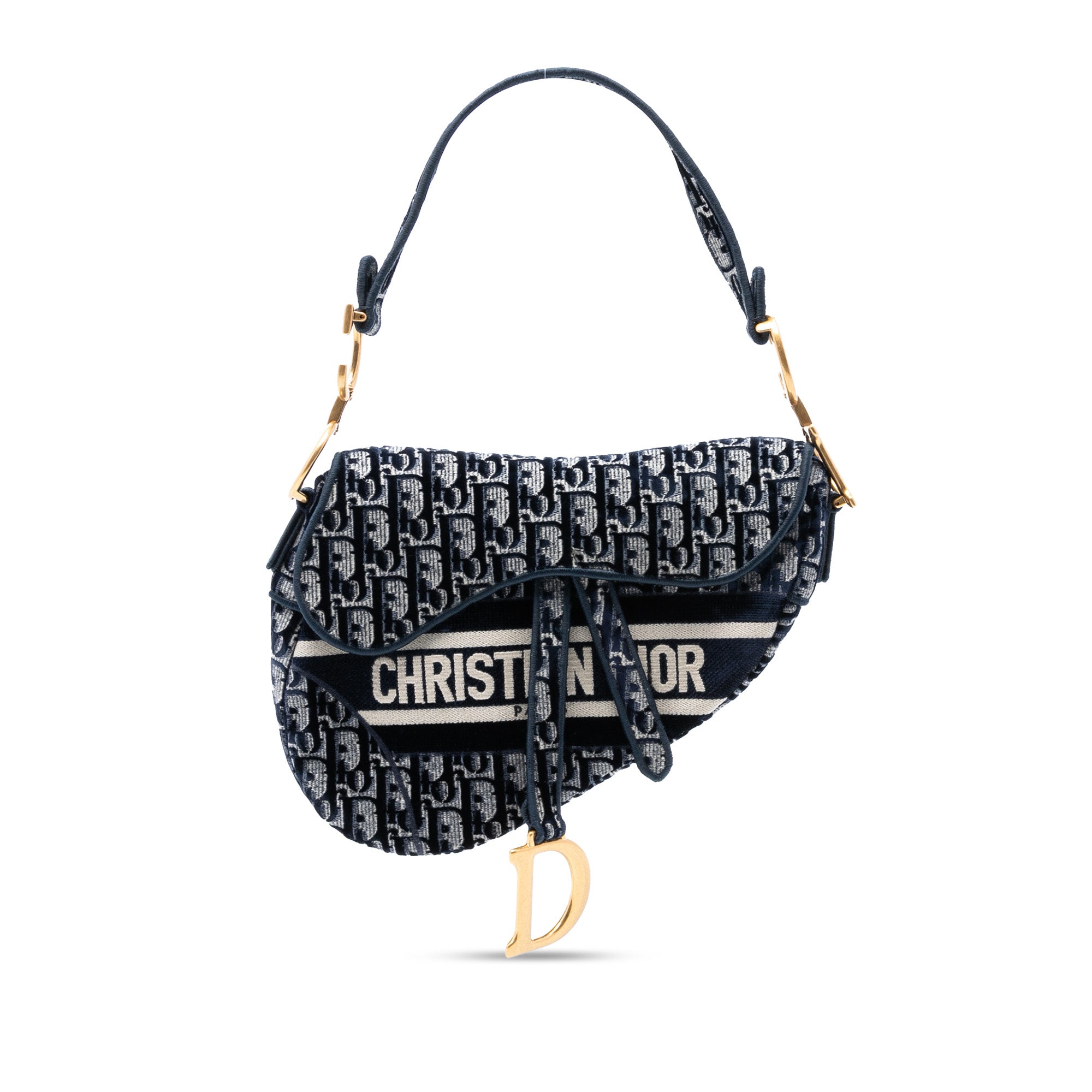 Dior Oblique Embroidered Canvas Saddle Bag - image 1