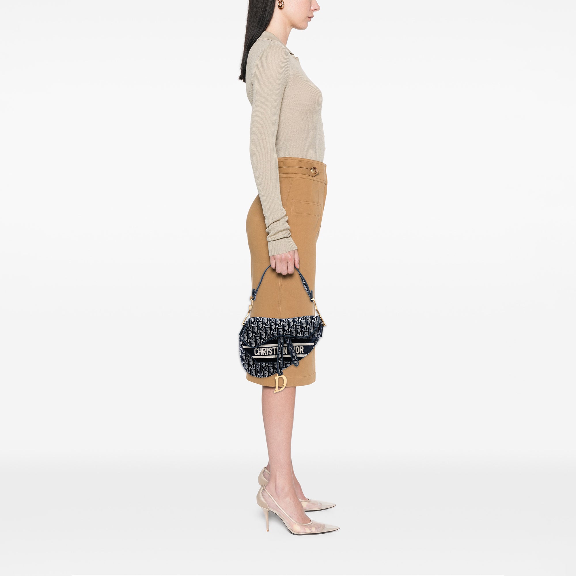 Dior Oblique Embroidered Canvas Saddle Bag - image 7