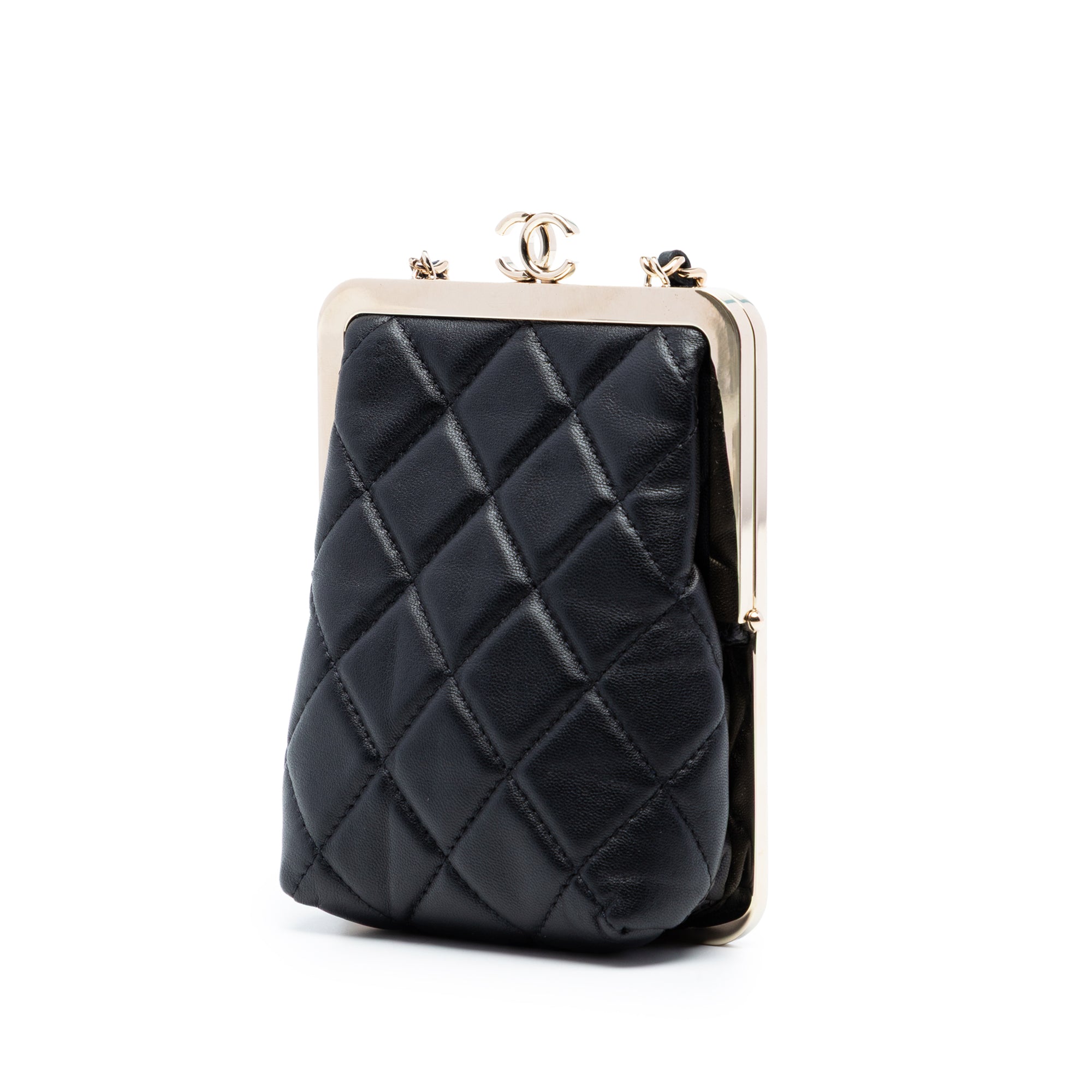 Chanel CC Quilted Acrylic and Lambskin Evening Clutch With Chain - image 2