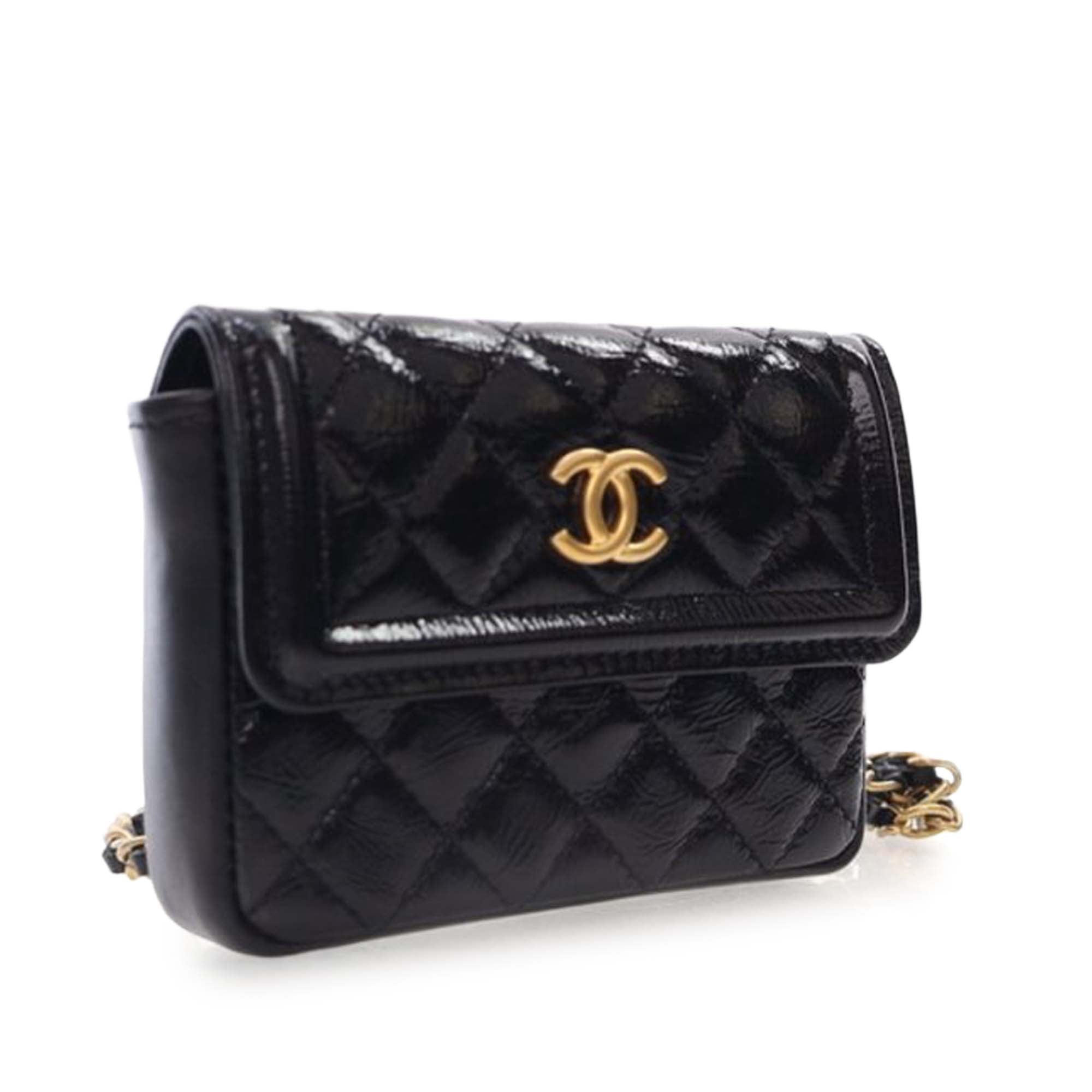Chanel Quilted Shiny Aged Calfskin Waist Belt Bag - image 2