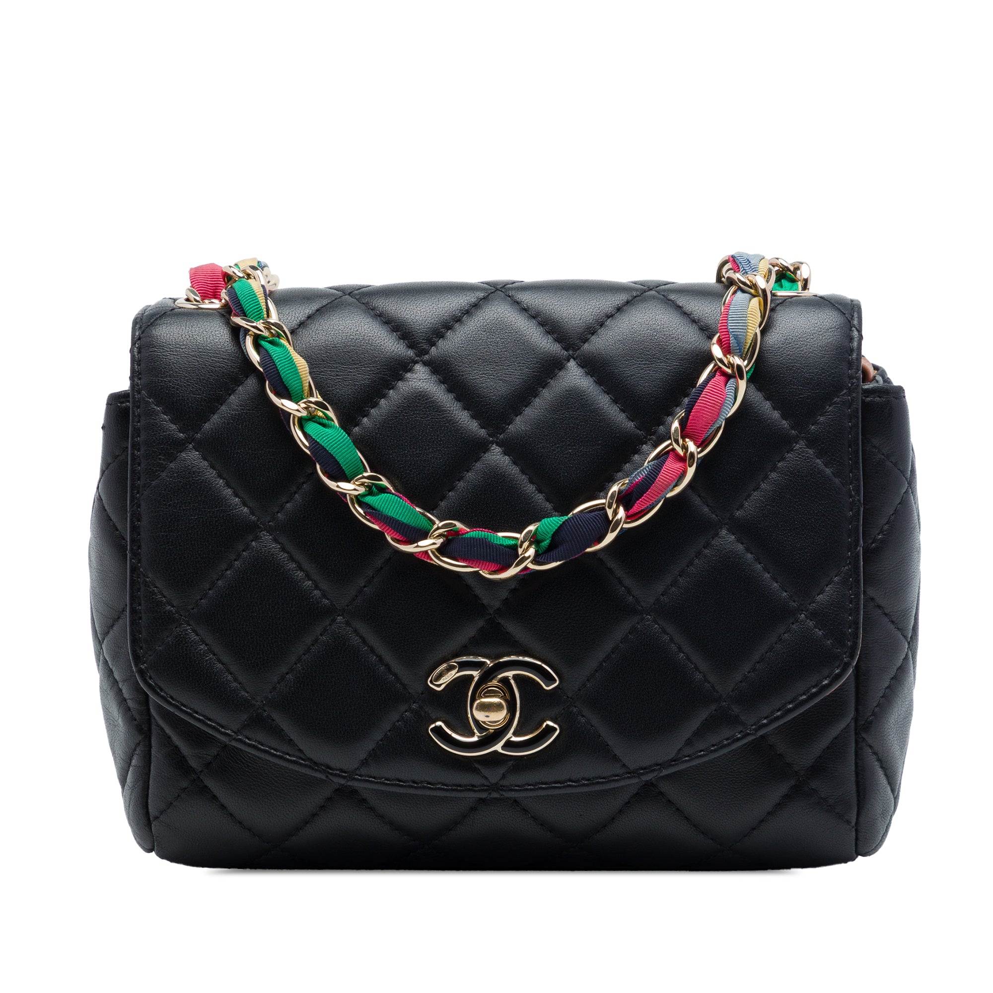 Chanel Small Quilted Lambskin Cocovado Ribbon Chain Flap - image 1