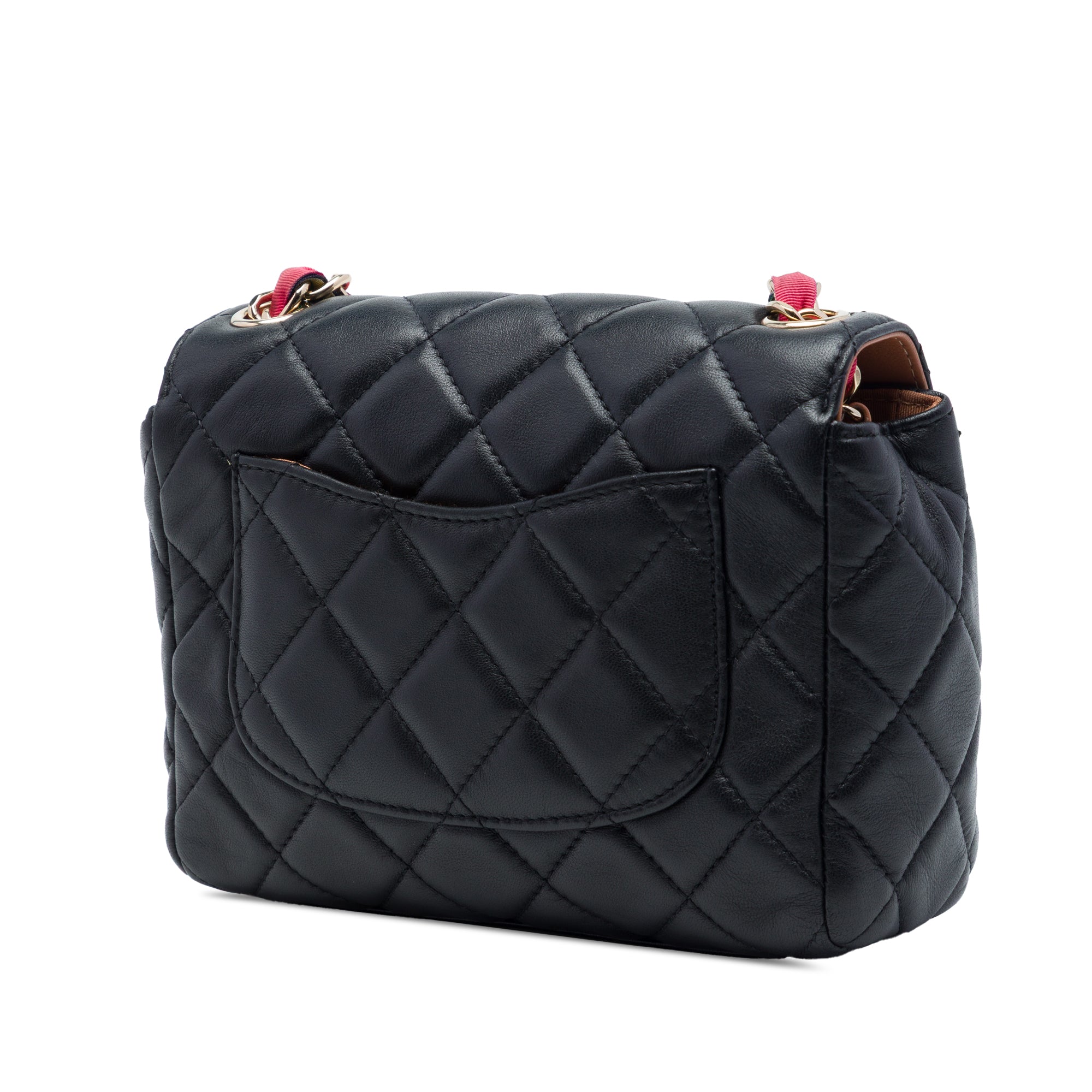 Chanel Small Quilted Lambskin Cocovado Ribbon Chain Flap - image 2