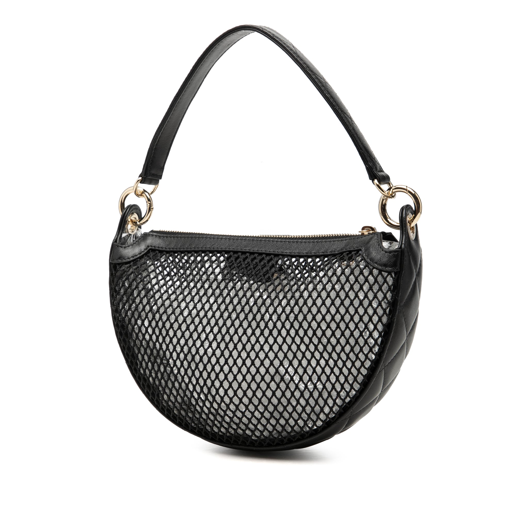 Chanel CC Mesh and Quilted Shiny Lambskin Chain Hobo - image 2