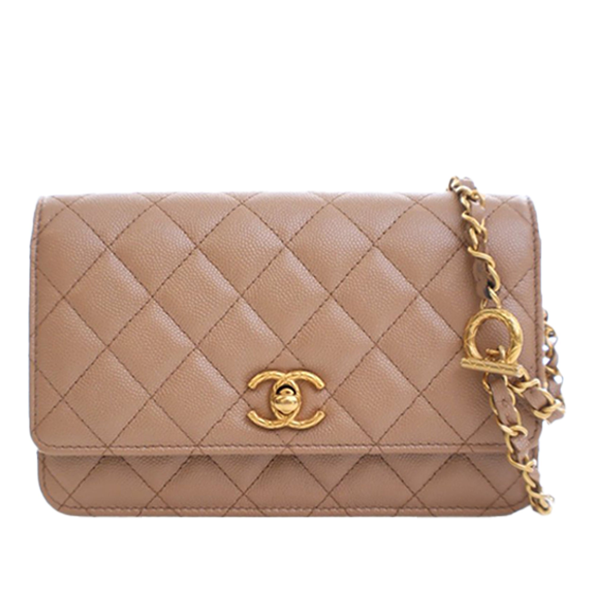 Chanel CC Quilted Caviar Wallet on Chain - image 1