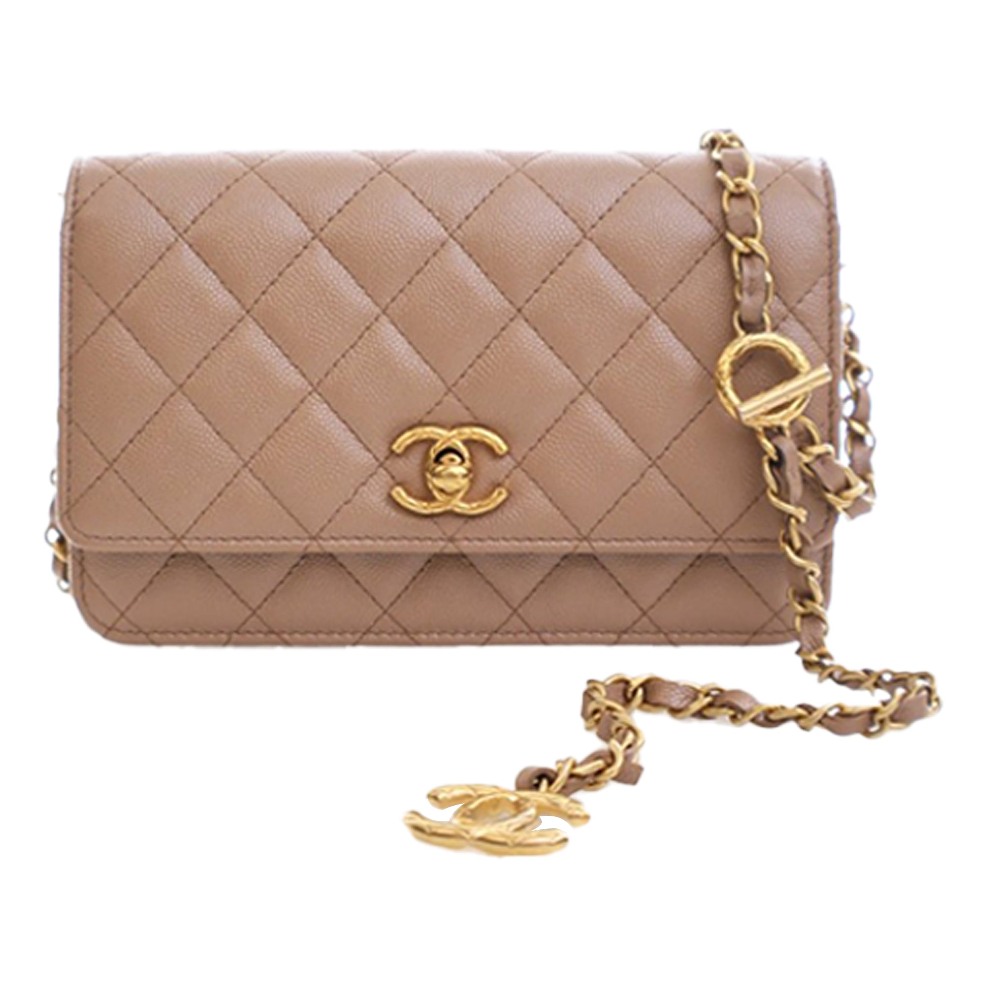 Chanel CC Quilted Caviar Wallet on Chain - image 2