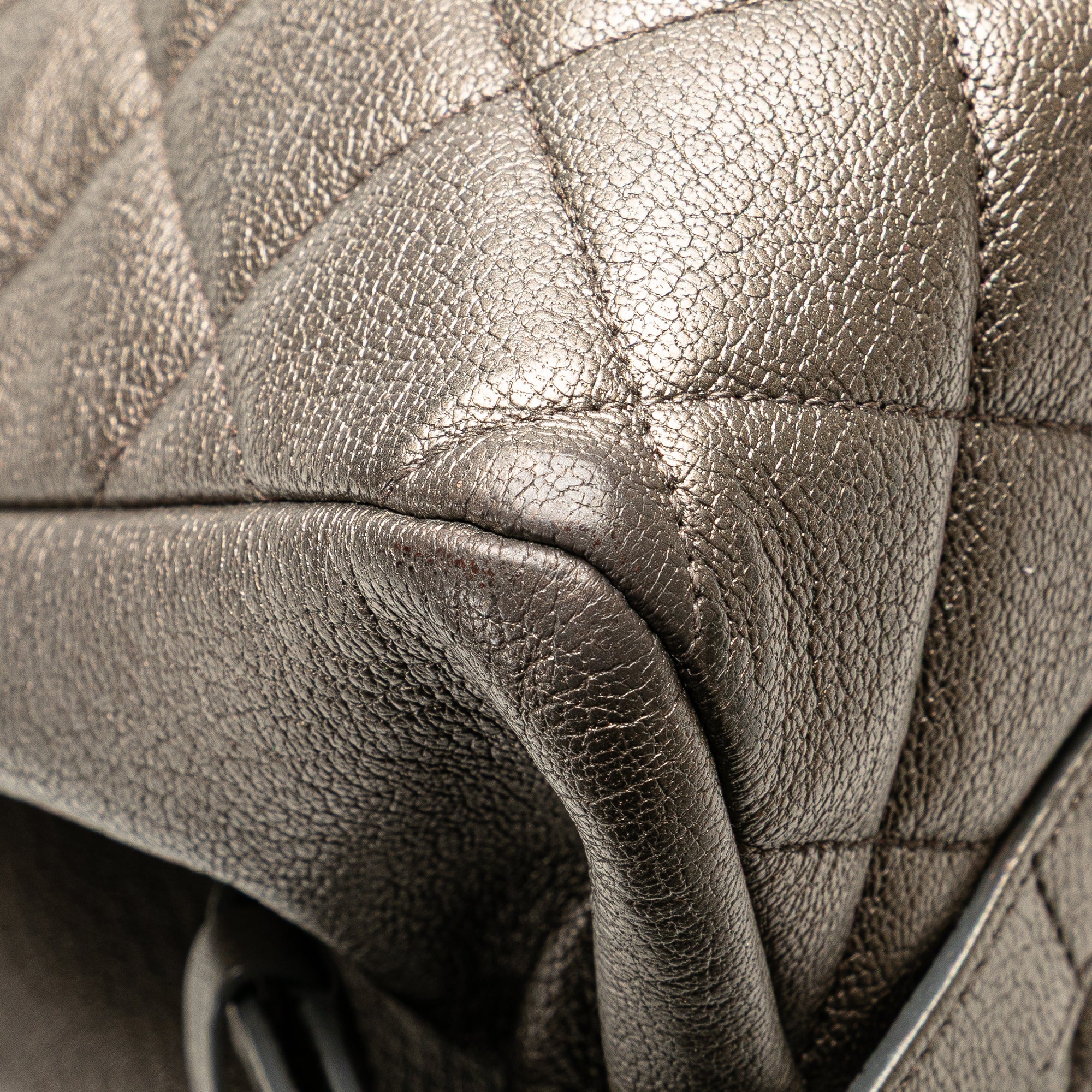 Chanel Large Quilted Metallic Goatskin City Rock Shopping Tote - image 10