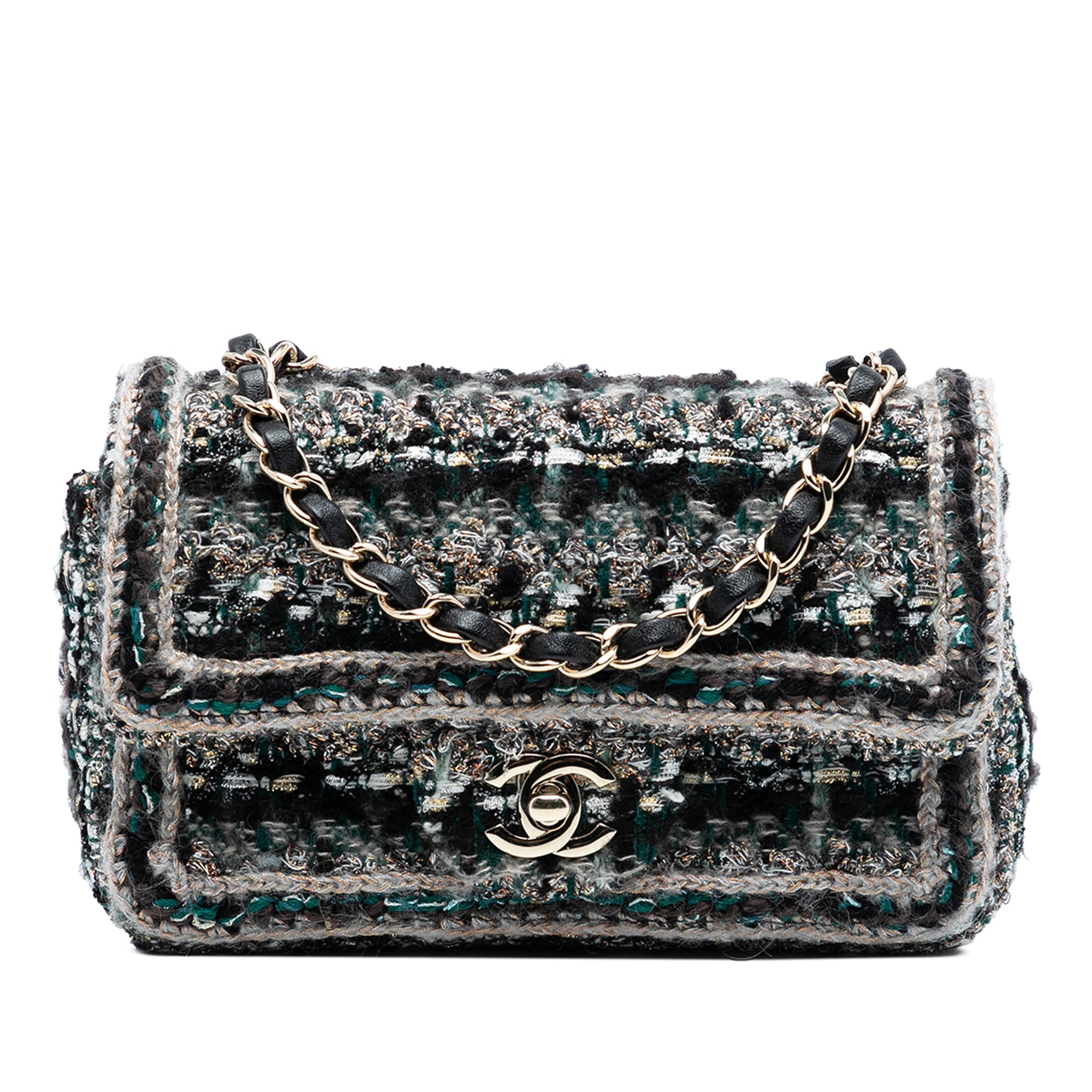 Chanel Mini Rectangular Classic Tweed Braided Single Flap - image 1