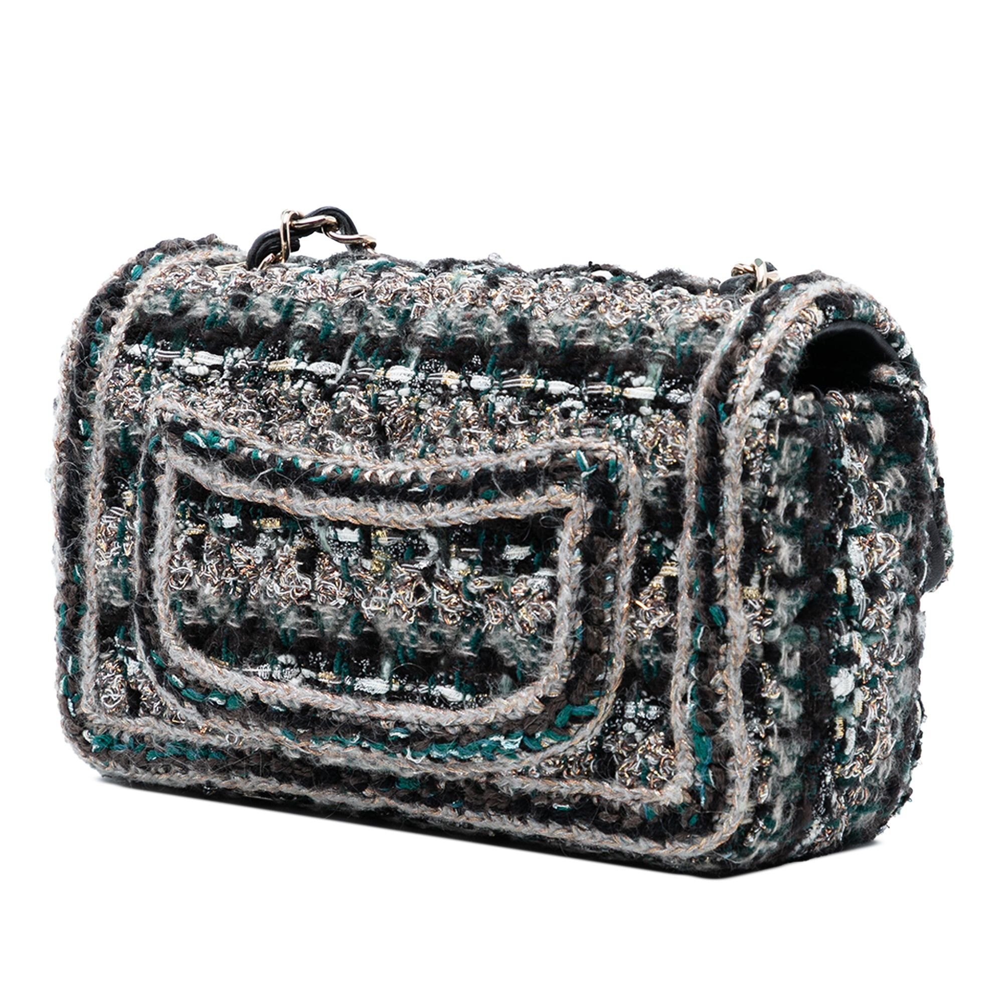 Chanel Mini Rectangular Classic Tweed Braided Single Flap - image 2