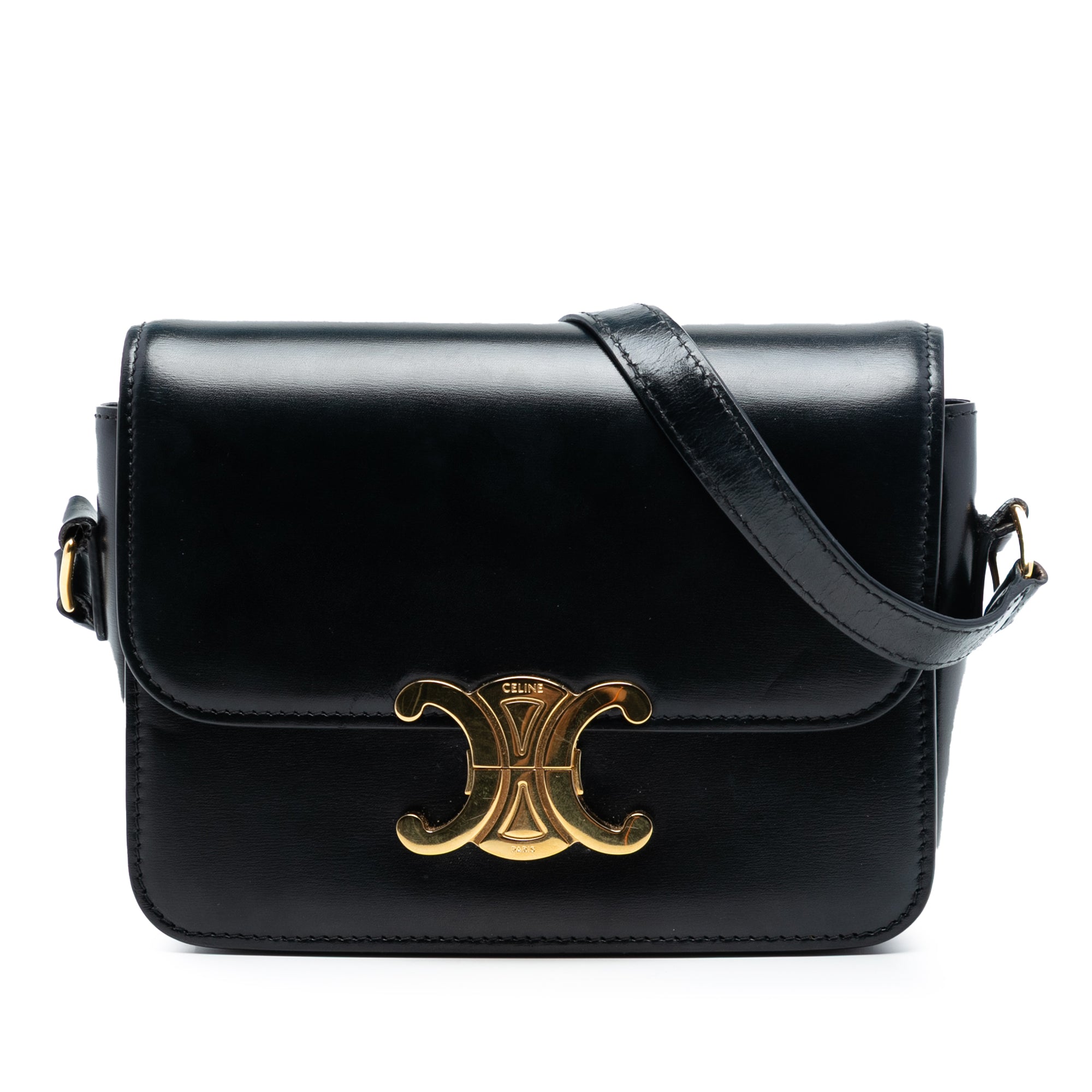 Celine Teen Shiny Calfskin Triomphe Crossbody - image 1