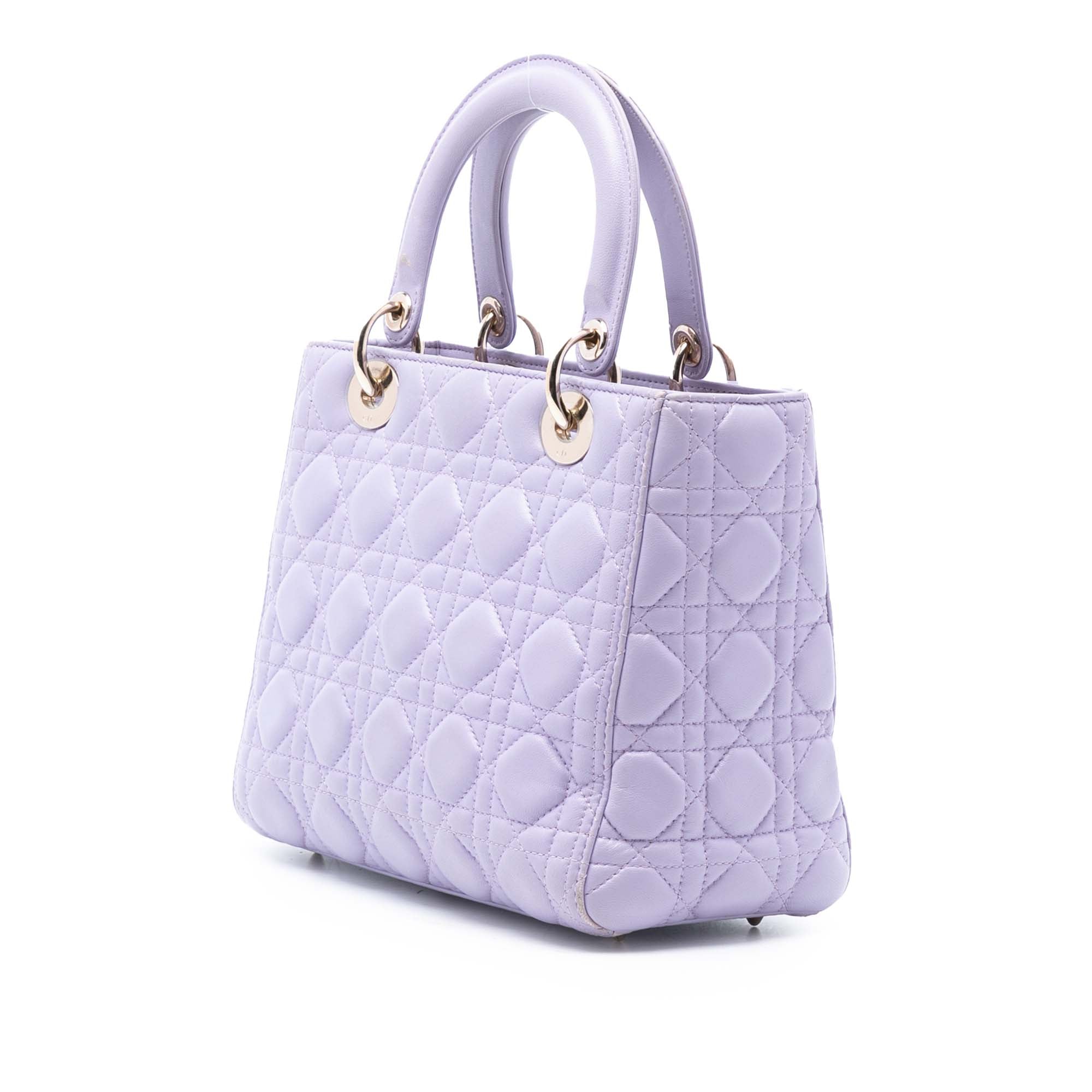 Dior Medium Lambskin Cannage Lady Dior - image 2