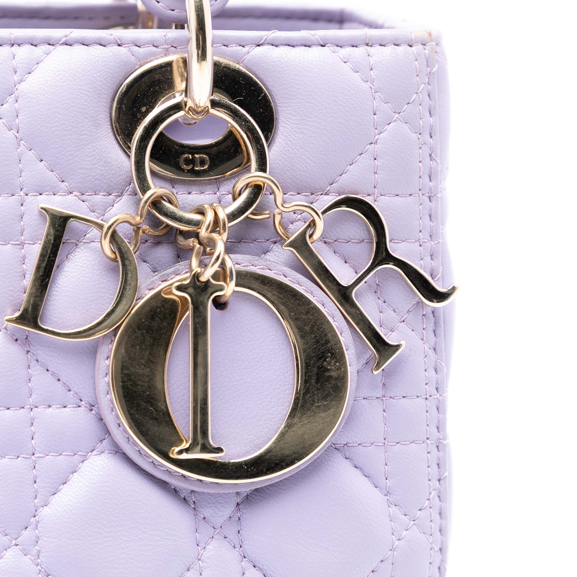 Dior Medium Lambskin Cannage Lady Dior - image 6