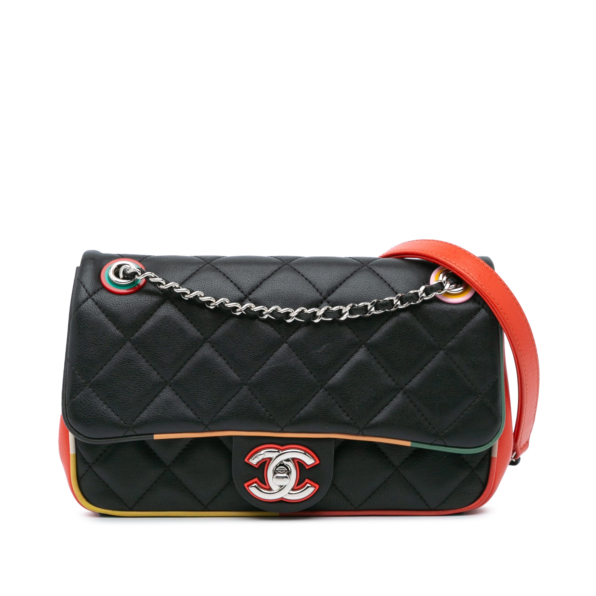 Chanel Small Quilted Lambskin Acrylic Cuba Color Flap - image 1