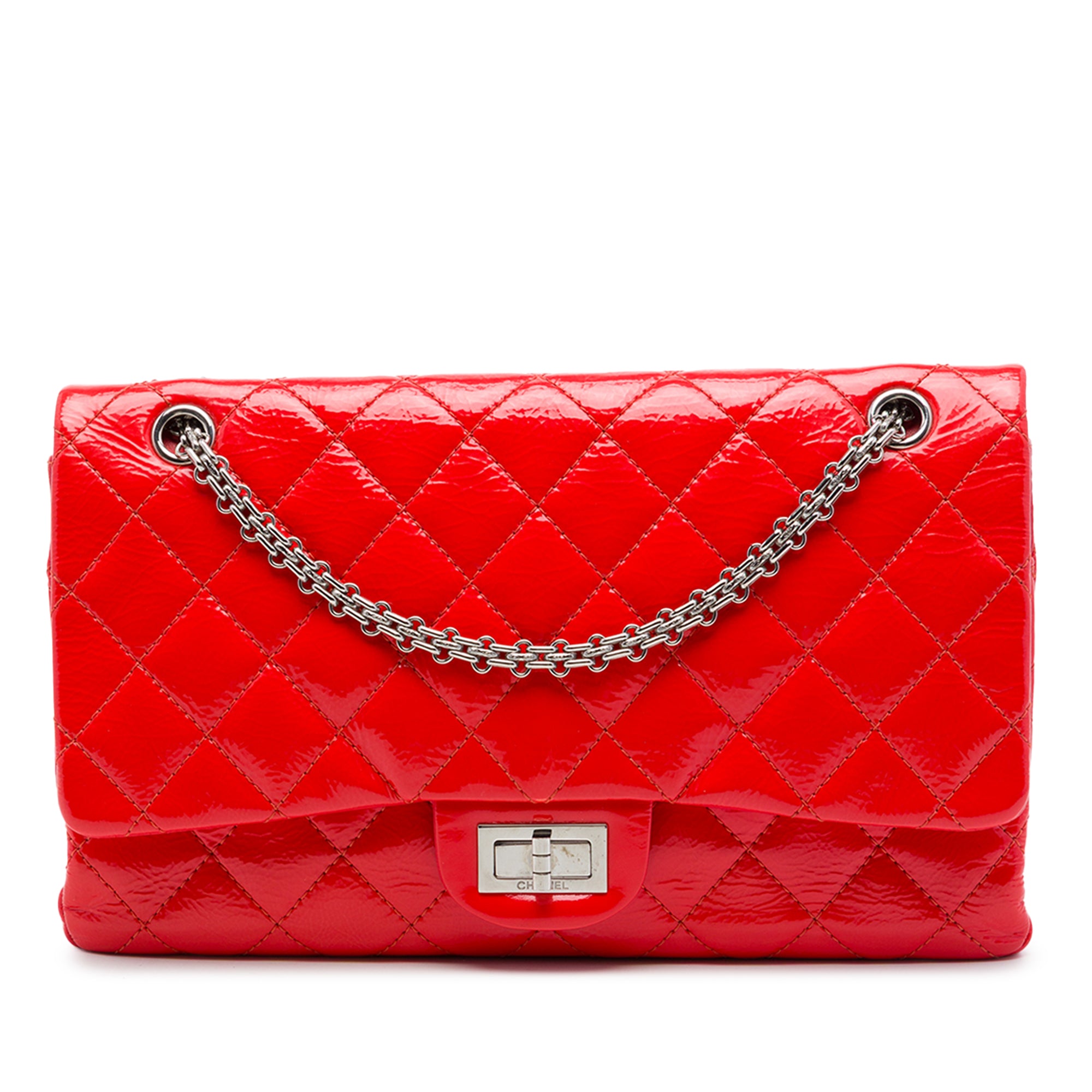 Chanel Quilted Crinkled Patent Reissue 2.55 Double Flap 227 - image 1
