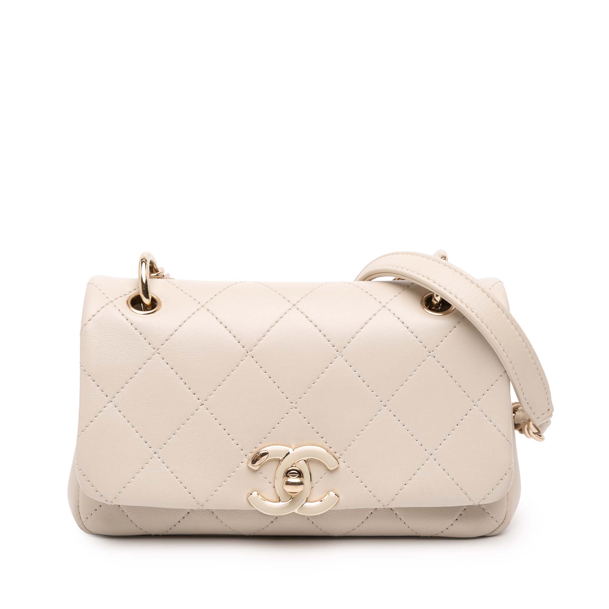 Chanel Medium Lambskin Twist Chain Enamel CC Flap - image 1