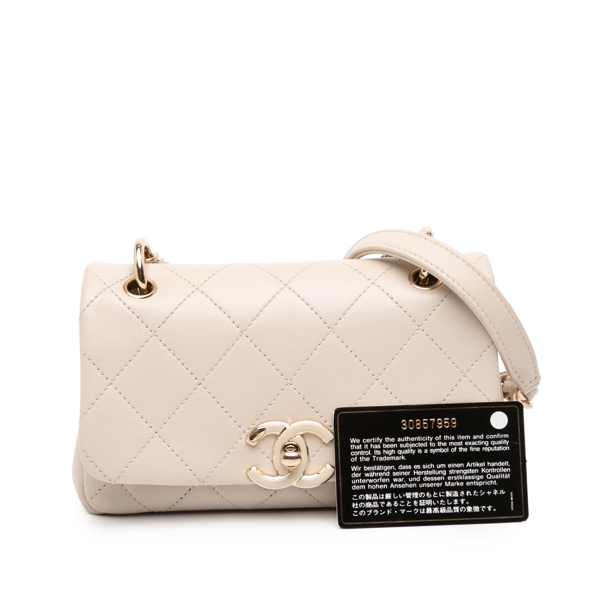 Chanel Medium Lambskin Twist Chain Enamel CC Flap - image 12